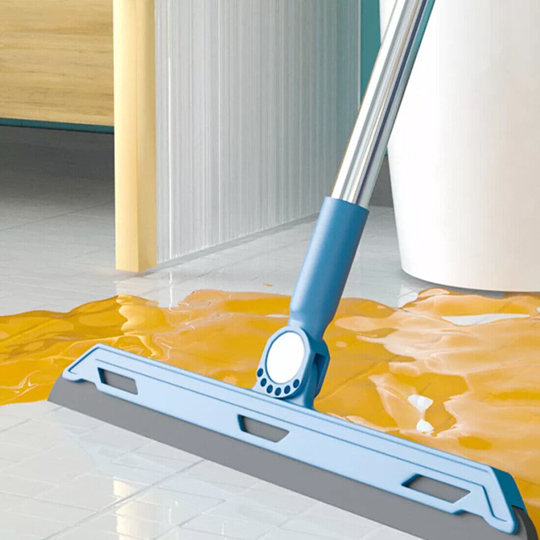 Long-Handle Broom and Dustpan Set with Rotating Head and Squeegee - image 2