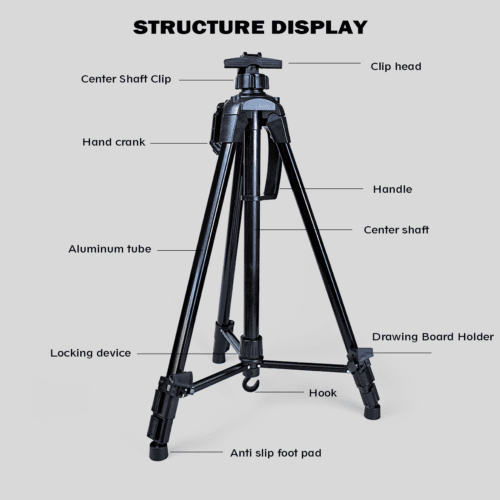 Foldable Aluminium Art Easel with Integrated Storage Tray - image 1