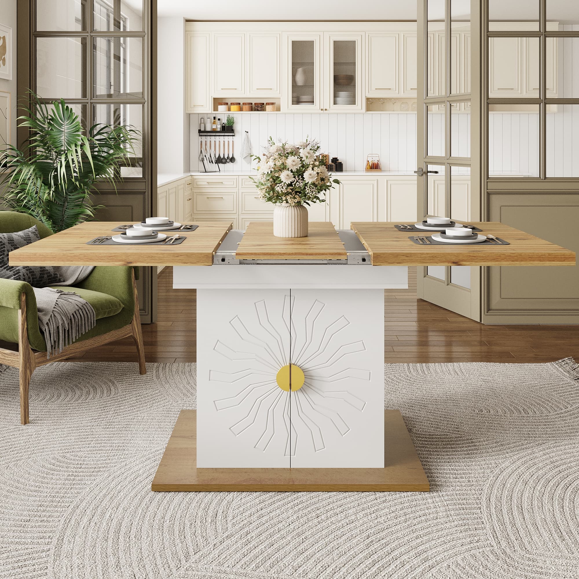 Extendable Dining Table with Clever Integrated Storage - image 1