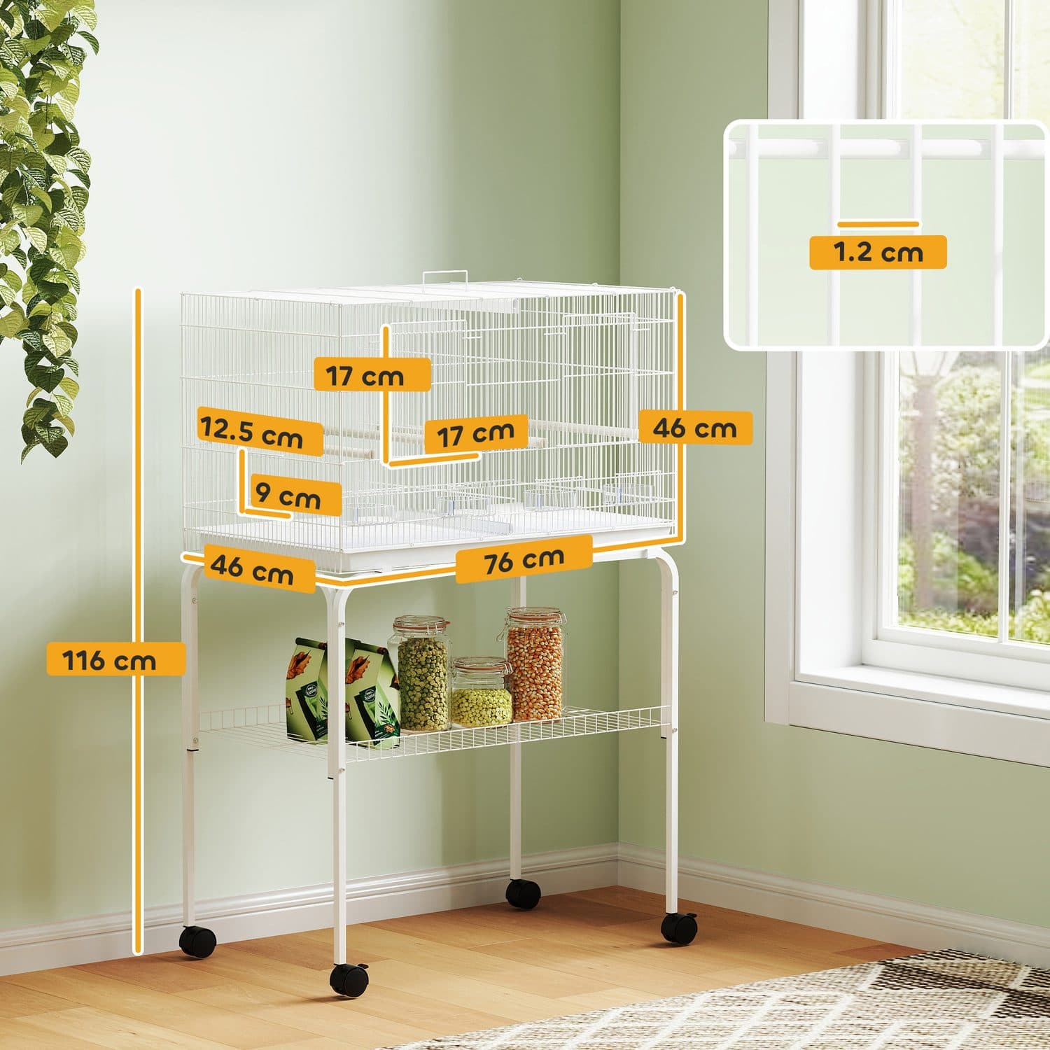 PawHut Bird Cage with Divider - image 3