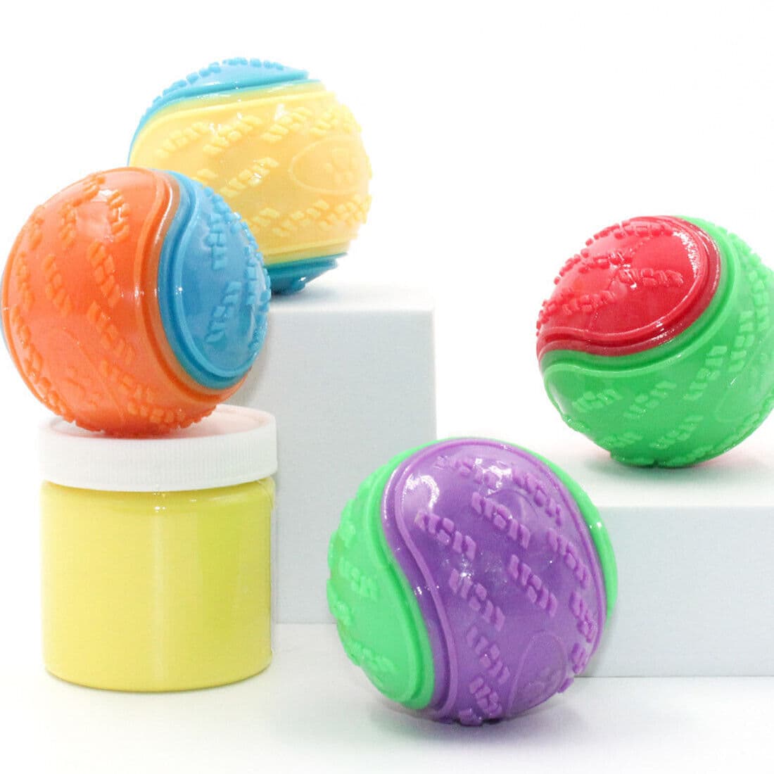 Squeaky Dog Balls, Set of 8, for Chewing and Play - image 3