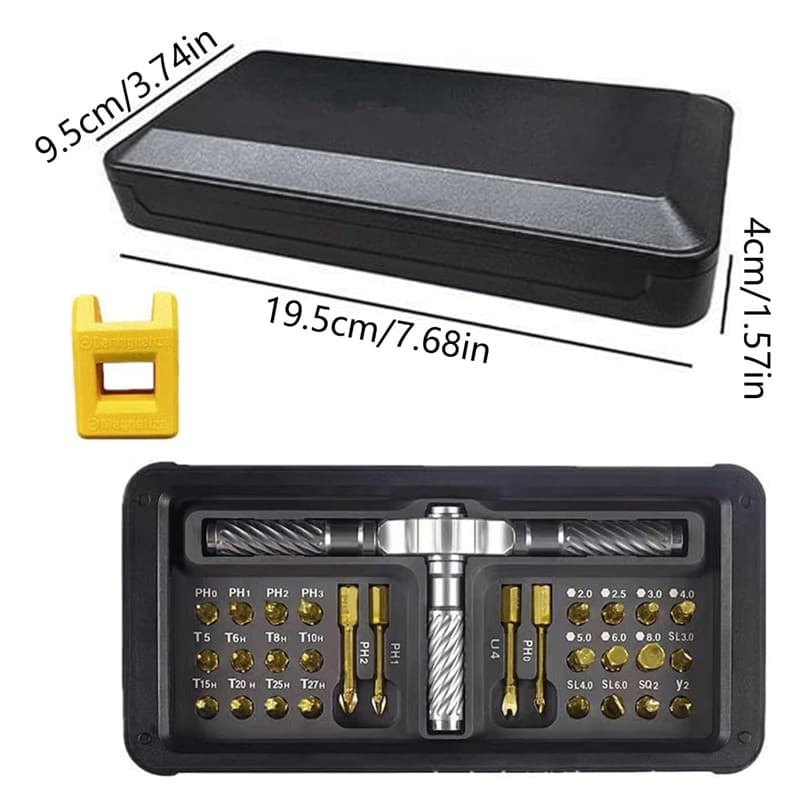30-in-1 Magnetic Ratchet Screwdriver Set — 28 Precision Bits - image 3