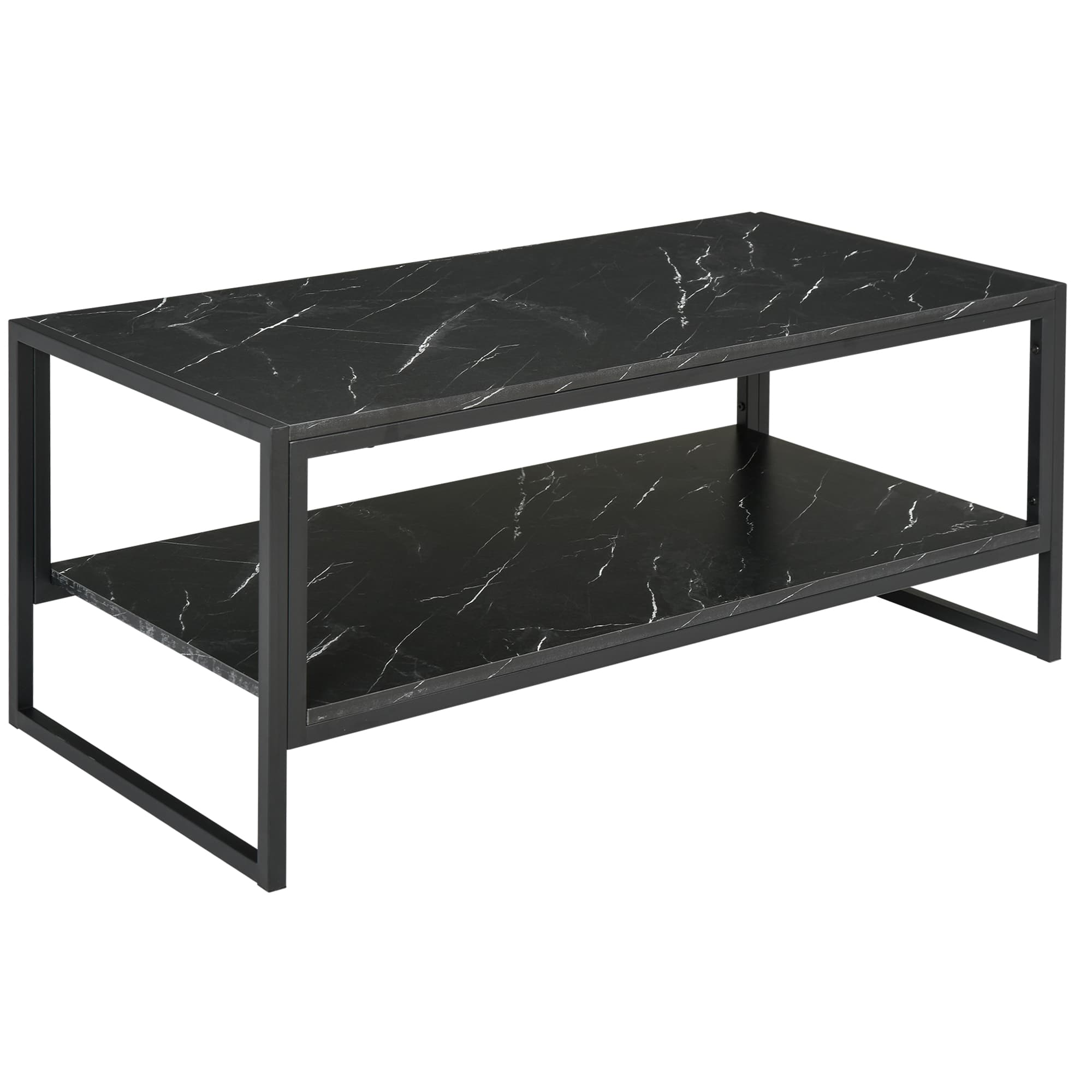 Black Faux Marble Coffee Table