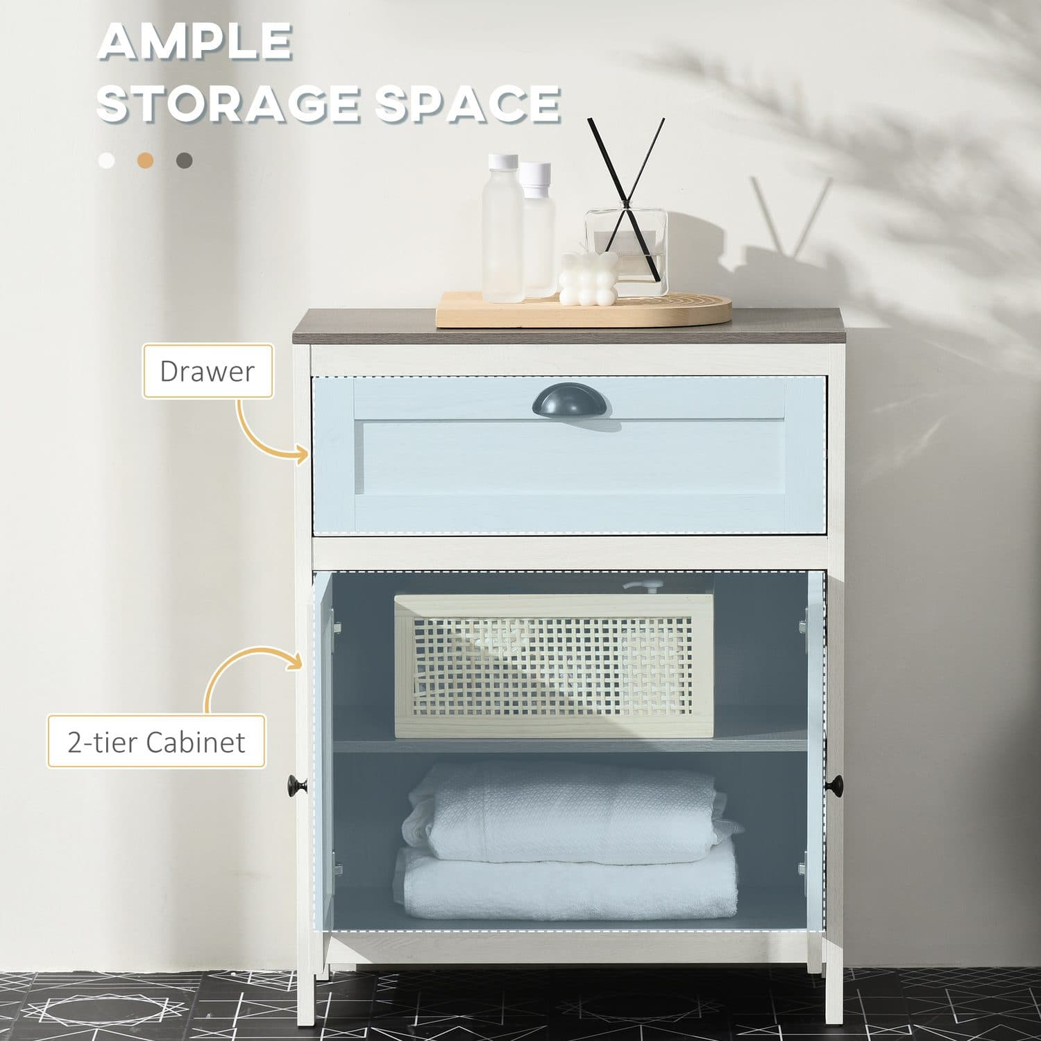Kleankin Freestanding Bathroom Cabinet - image 4