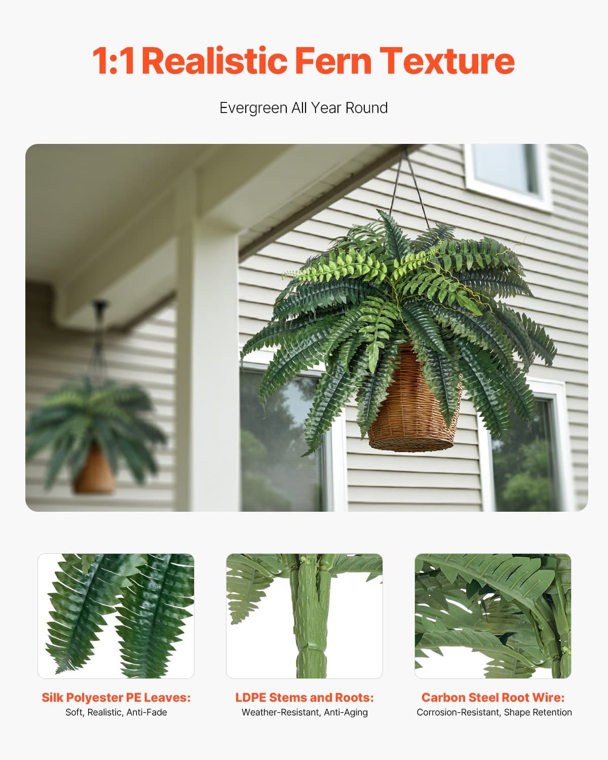 Lush Artificial Boston Ferns - image 4