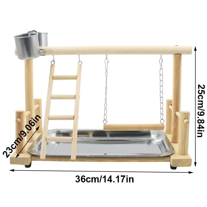 Portable Solid Wood Playstand for Parrots and Cockatiels - image 2