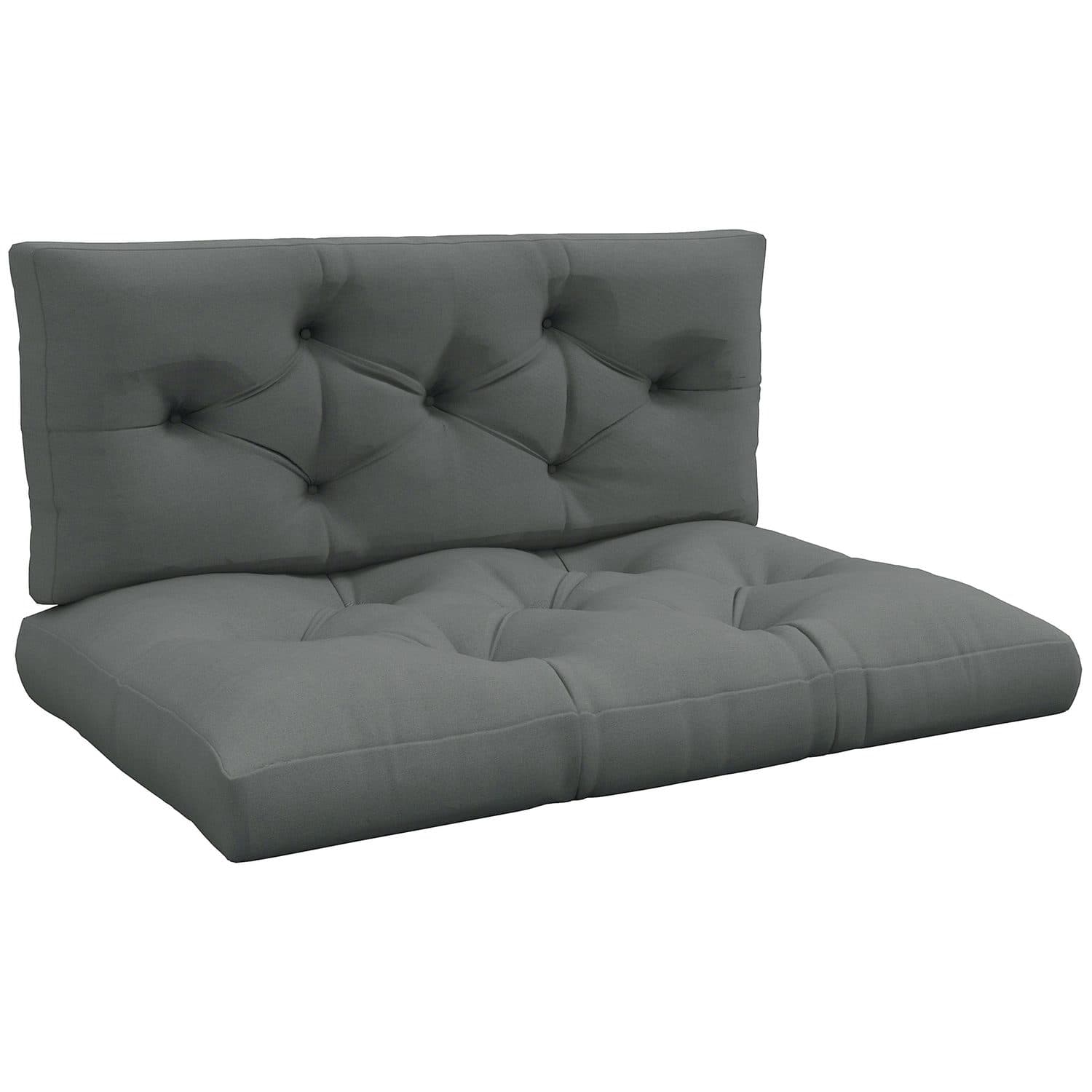 Padded Pallet Cushion Set for Outdoor Seating - Light Grey