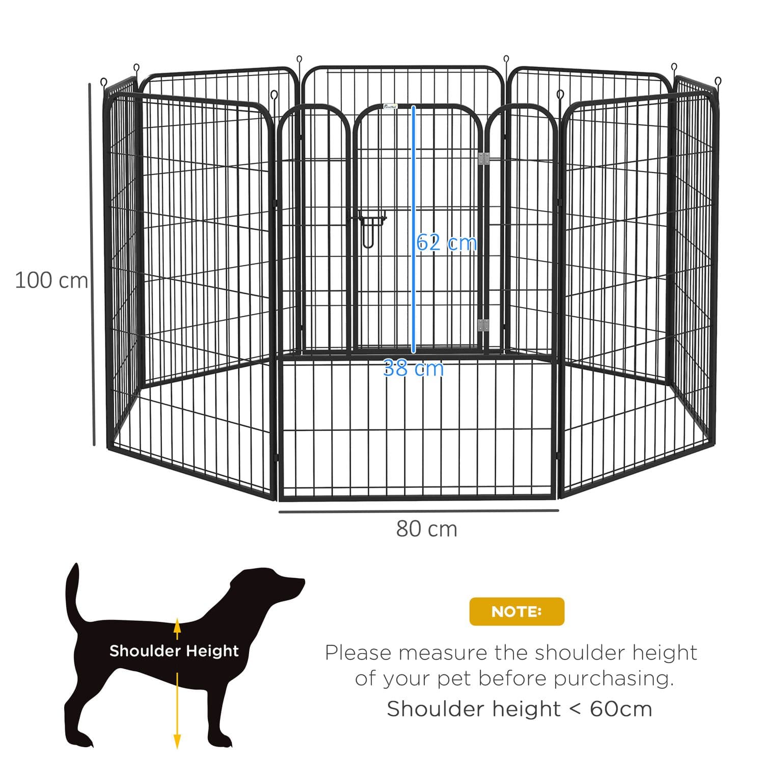 PawHut 8 Panel Heavy Duty Playpen with Ground Stakes - image 3