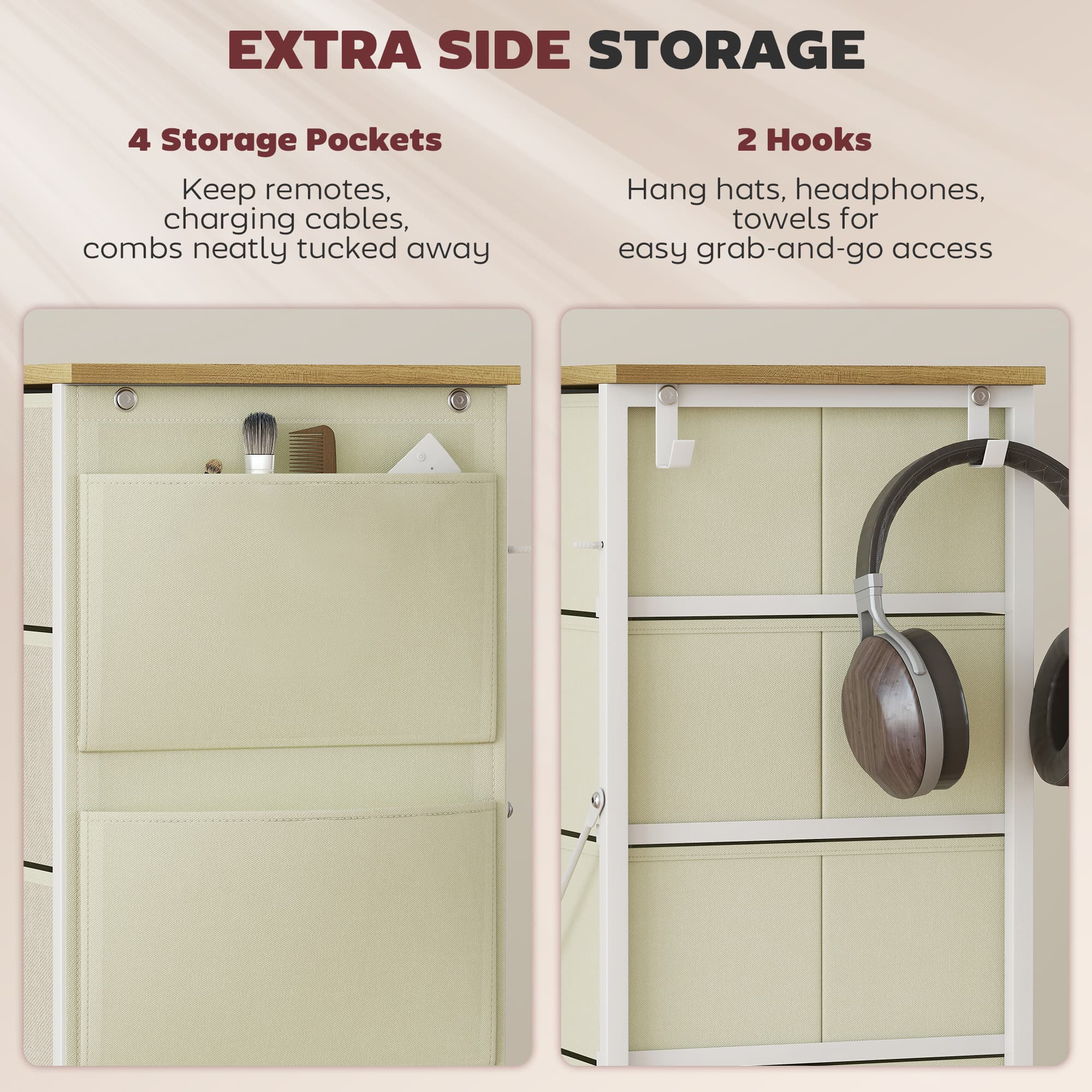 A Tall Fabric Drawer Chest for Bedroom Storage - image 1