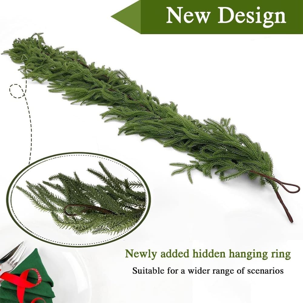 Realistic Norfolk Pine Garland for Festive Home Decor - image 4