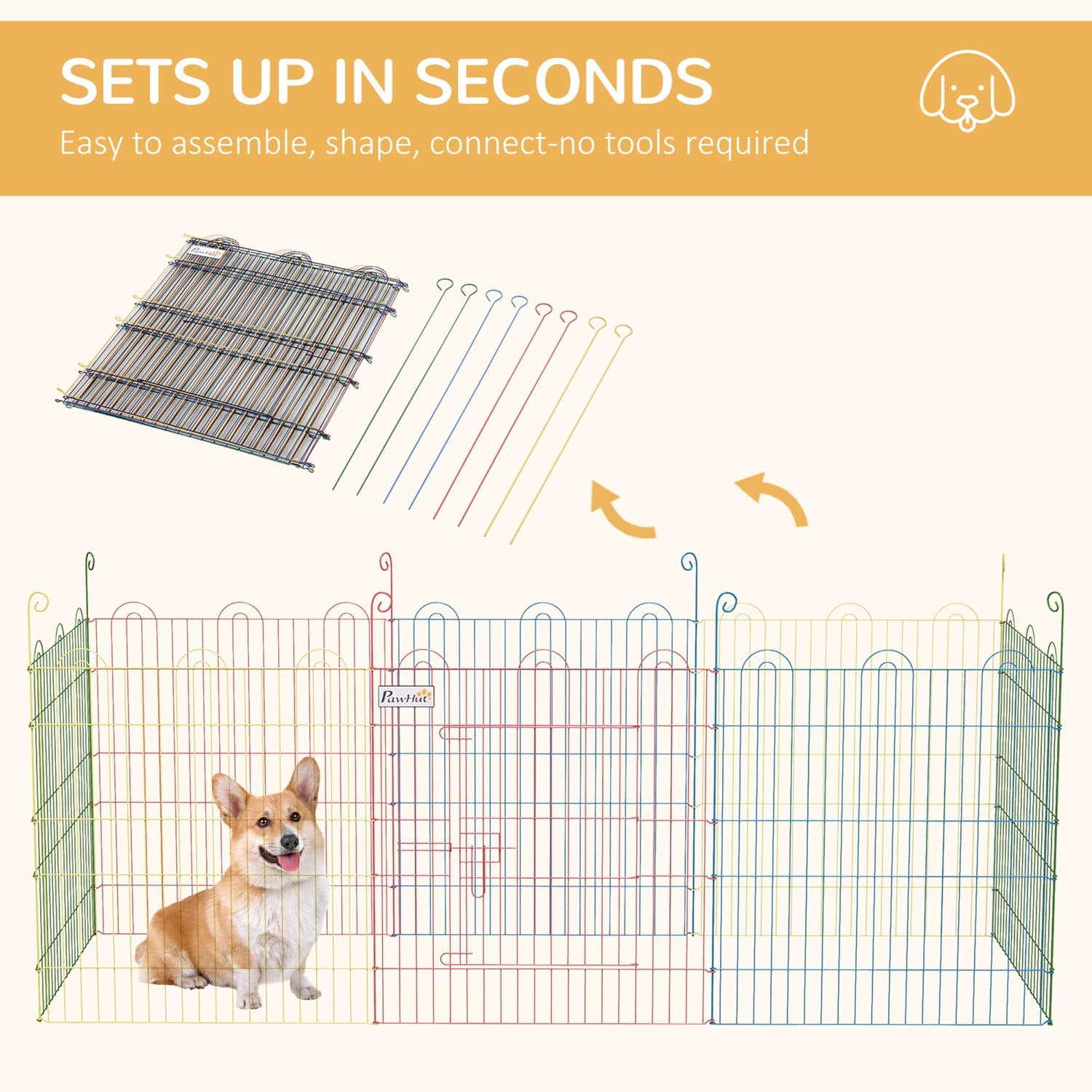 8 Panel Pet Playpen for Cats, Puppies and Small Animals - image 2