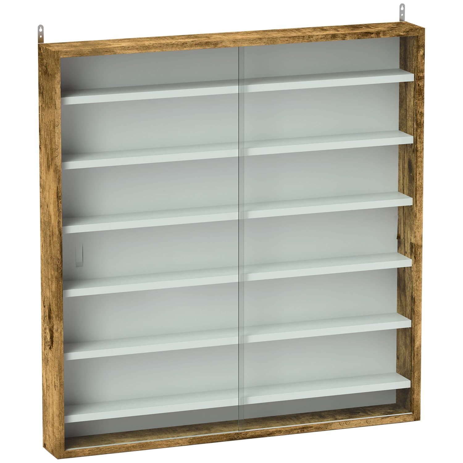 Showcase Collectables with this Rustic Glass Display Cabinet - Rustic Brown