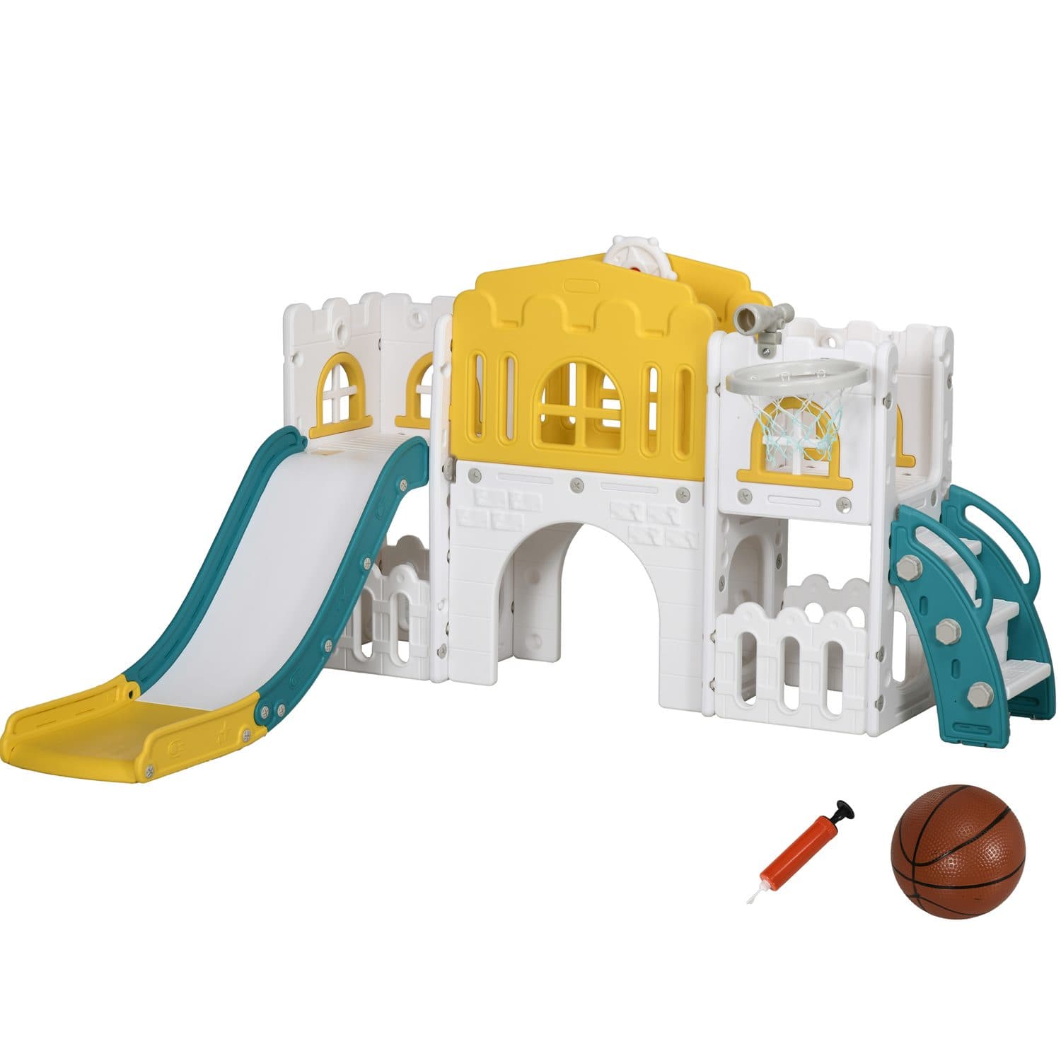 7-in-1 toddler slide for active indoor play - Yellow