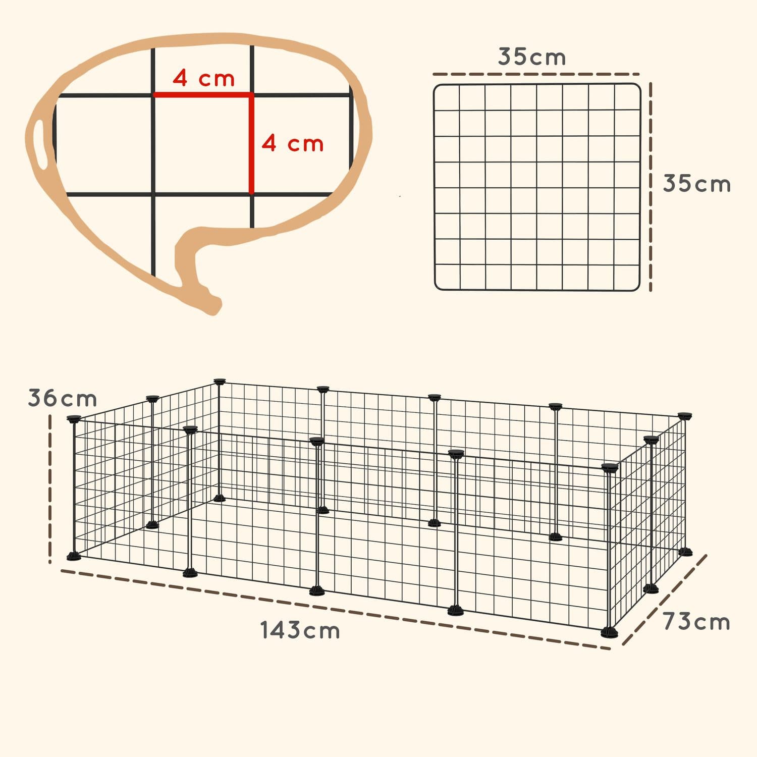 DIY 12-Panel Metal Wire Small Animal Playpen - image 1
