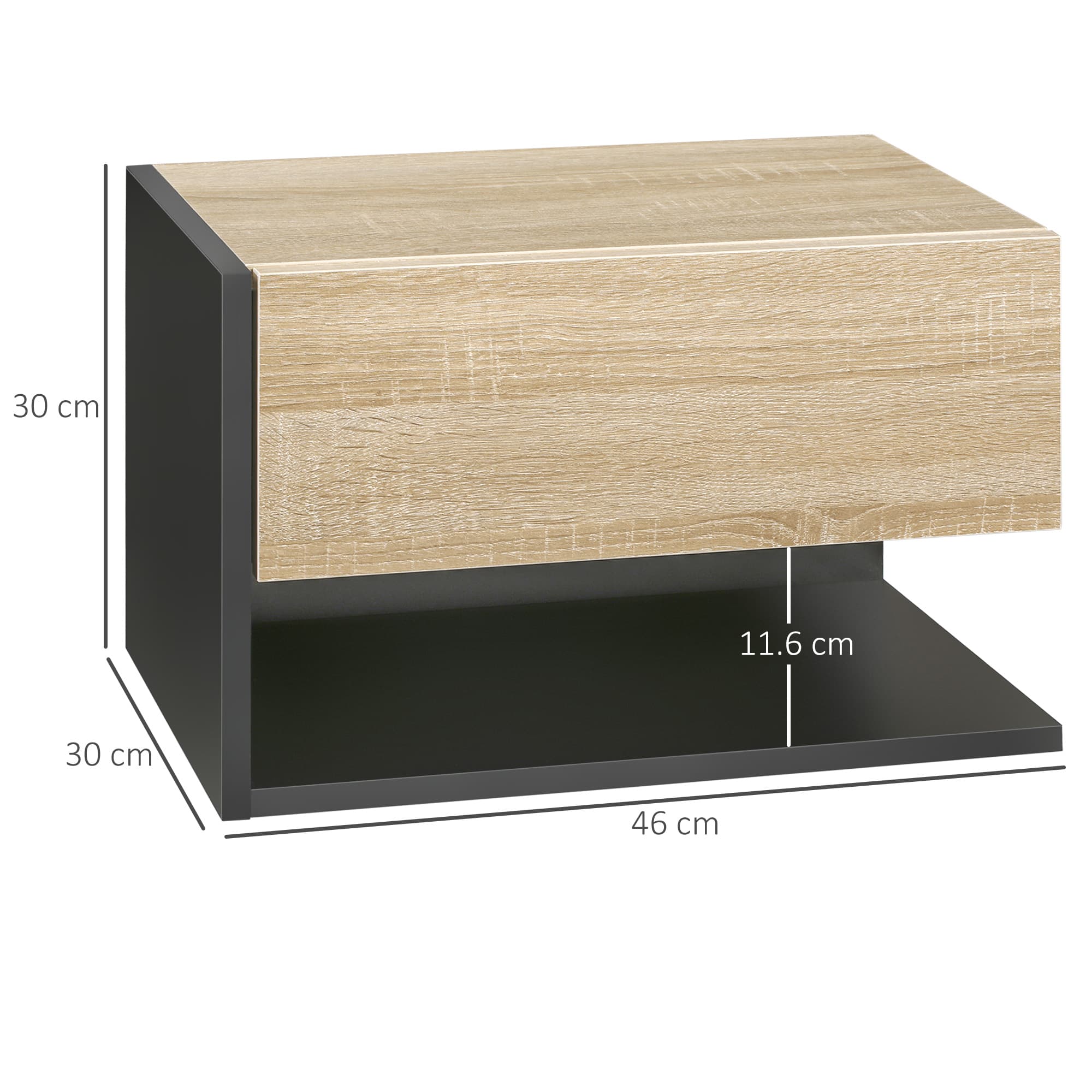 Wall Mounted Bedside Tables with Drawer and Shelf - image 2