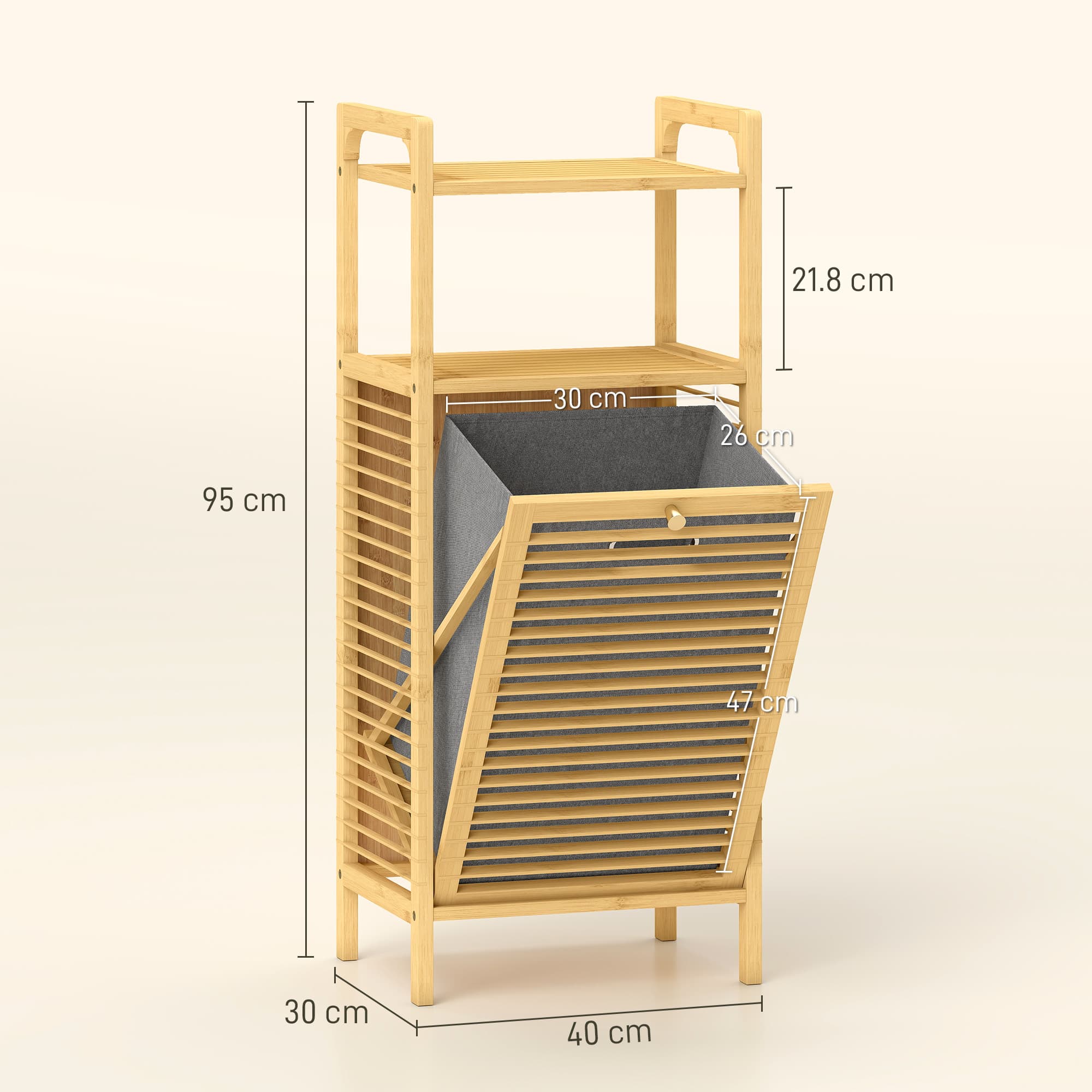 Bamboo Laundry Cabinet for Small Bathroom Storage - image 4