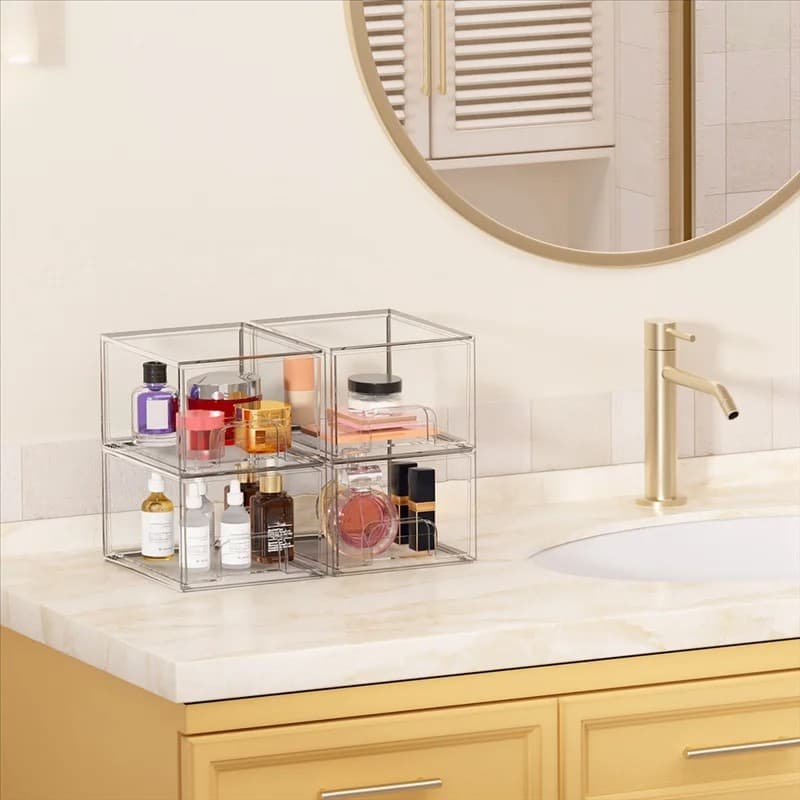 Clear Acrylic Stackable Storage Drawers | Set of 2 - image 7