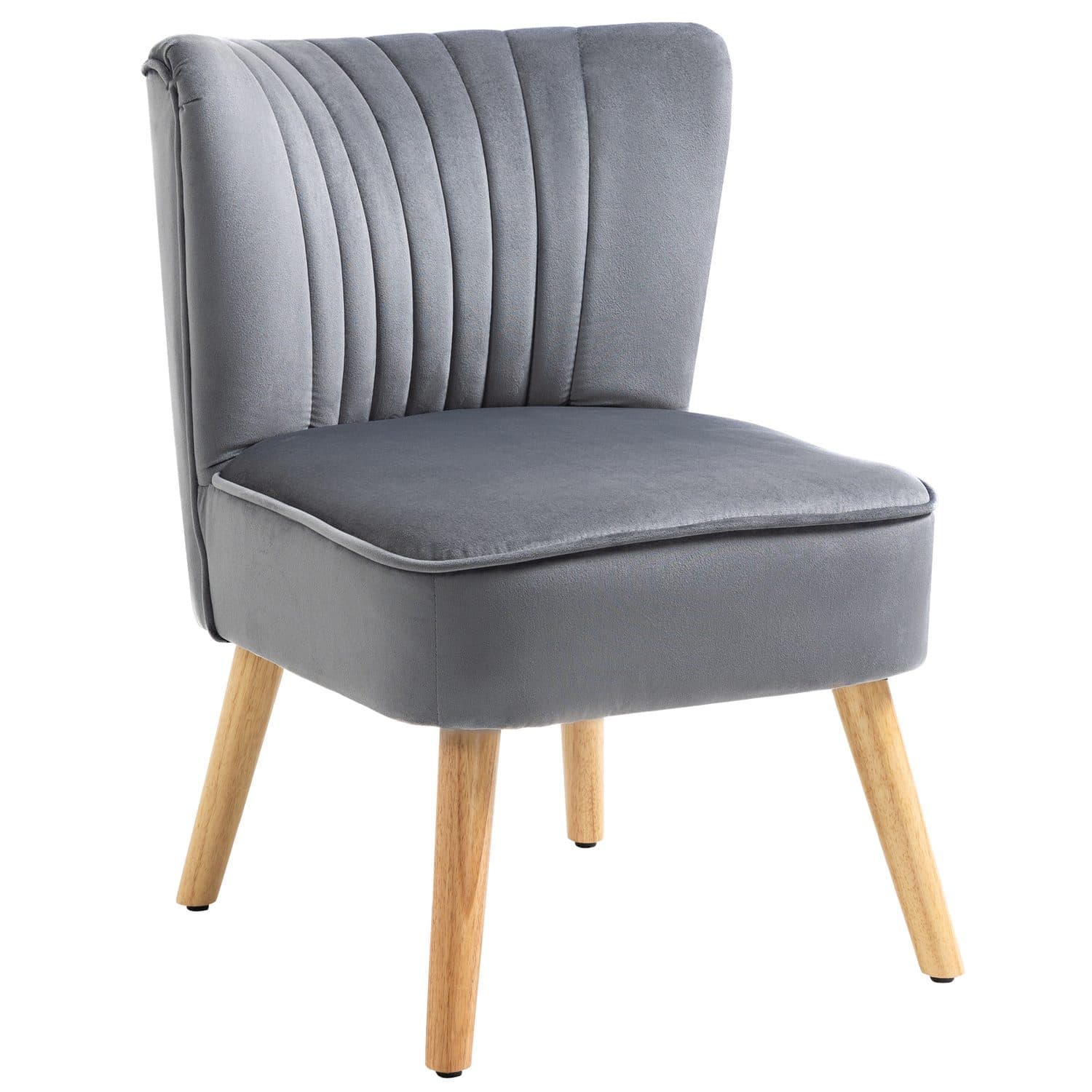 Grey Velvet Accent Chair - Grey