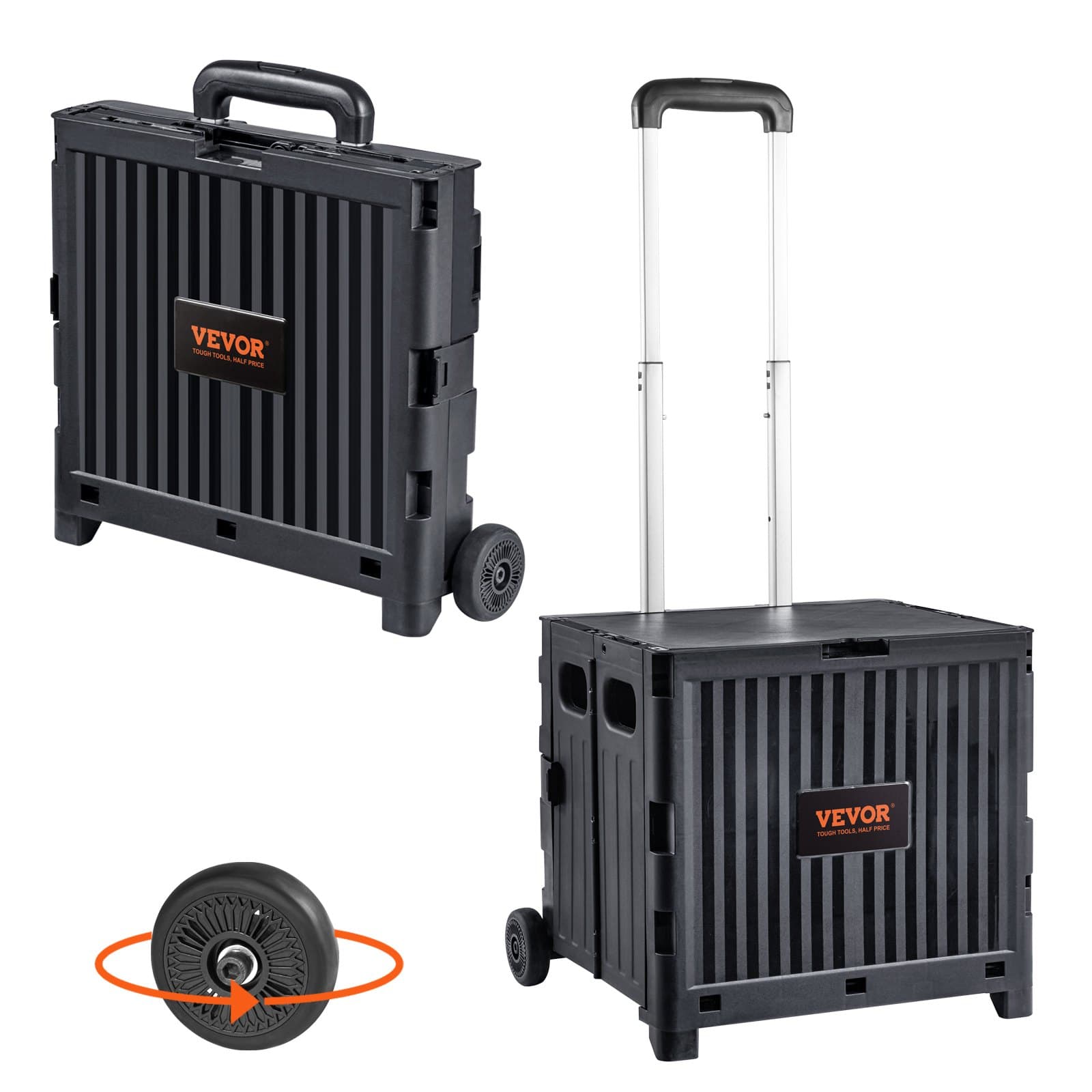 Folding Utility Cart with Telescopic Handle
