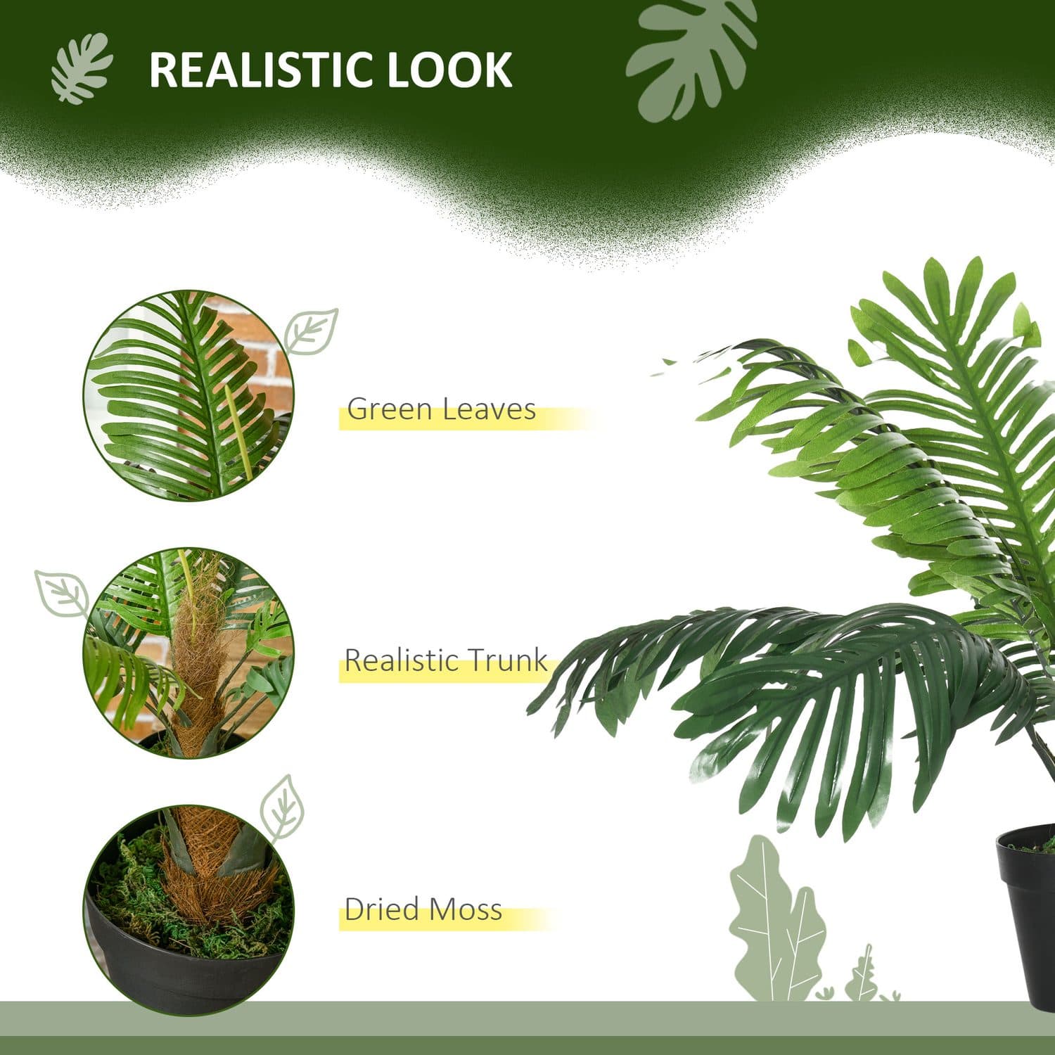 Faux Palm Trees 60cm — Set of 2 in Nursery-Style Pots - image 4