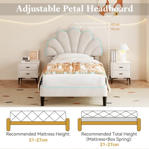 Chic Petal Velvet Bed Frame - image 8