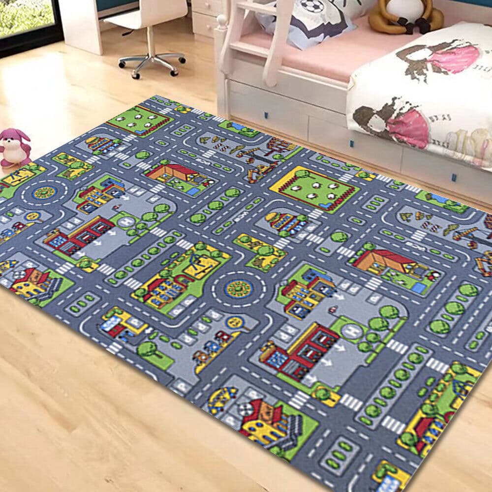 Children's Town Road Map Rug for Toy Cars - image 9