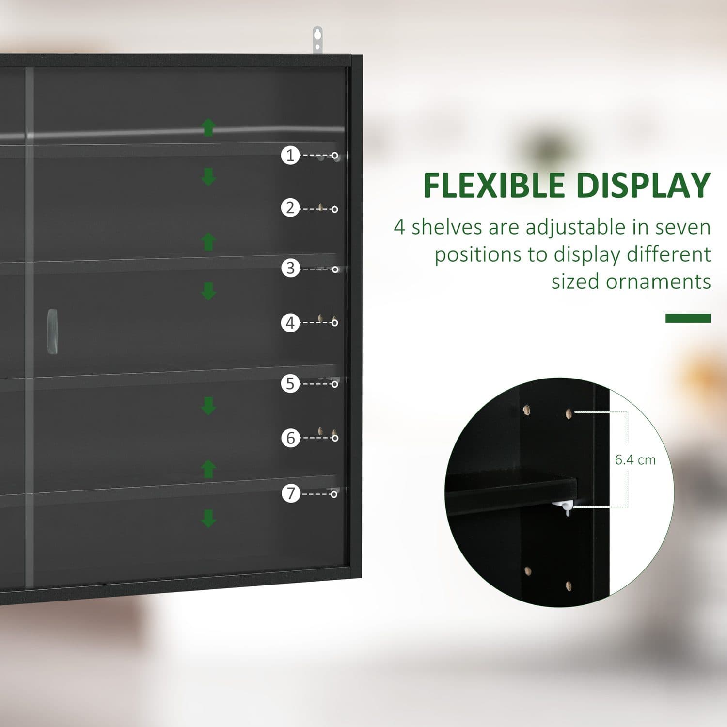 Wall-Mounted Display Cabinet With Sliding Glass Doors - image 4