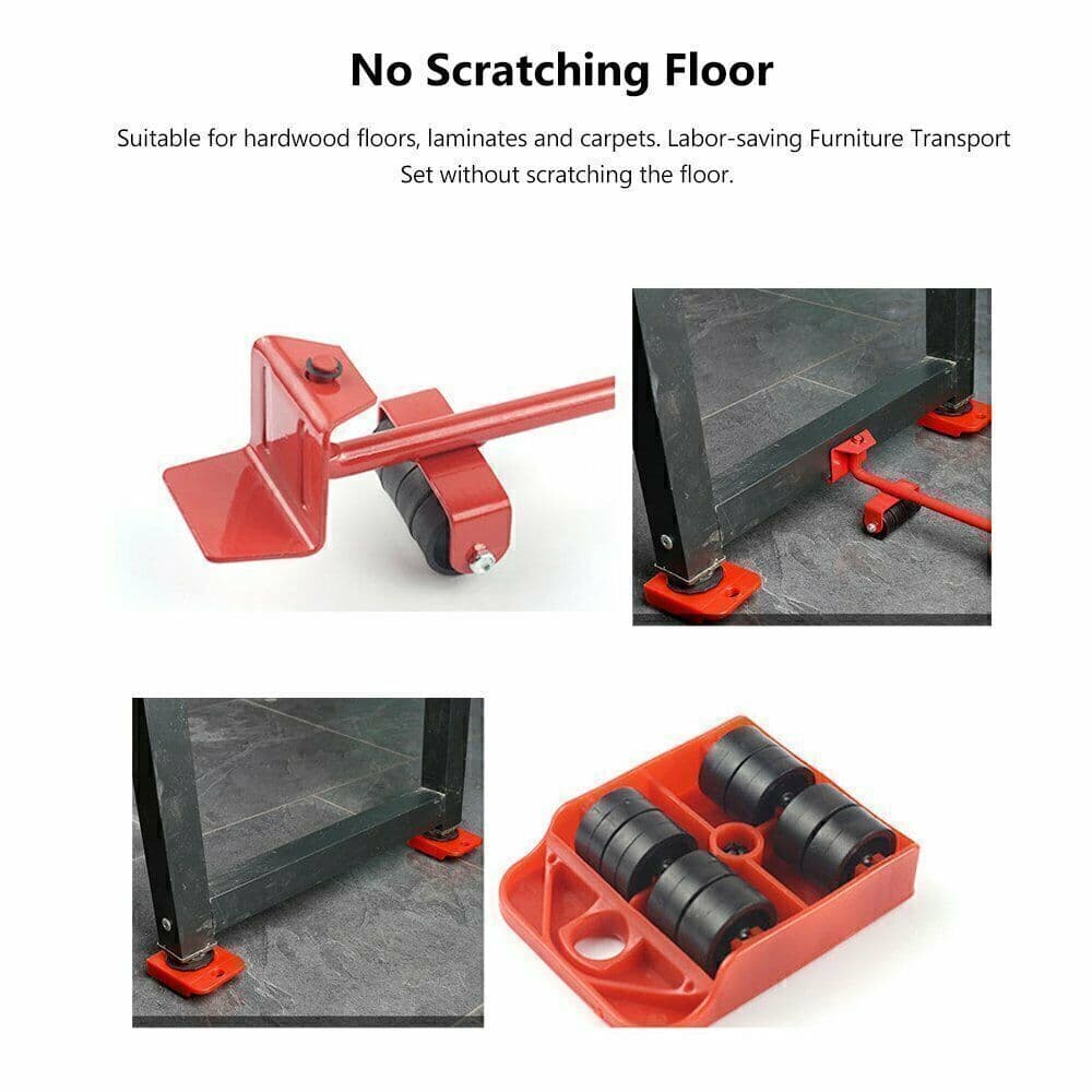 Heavy Furniture Mover and Lifter, 5-Piece Roller Pad Set - image 8