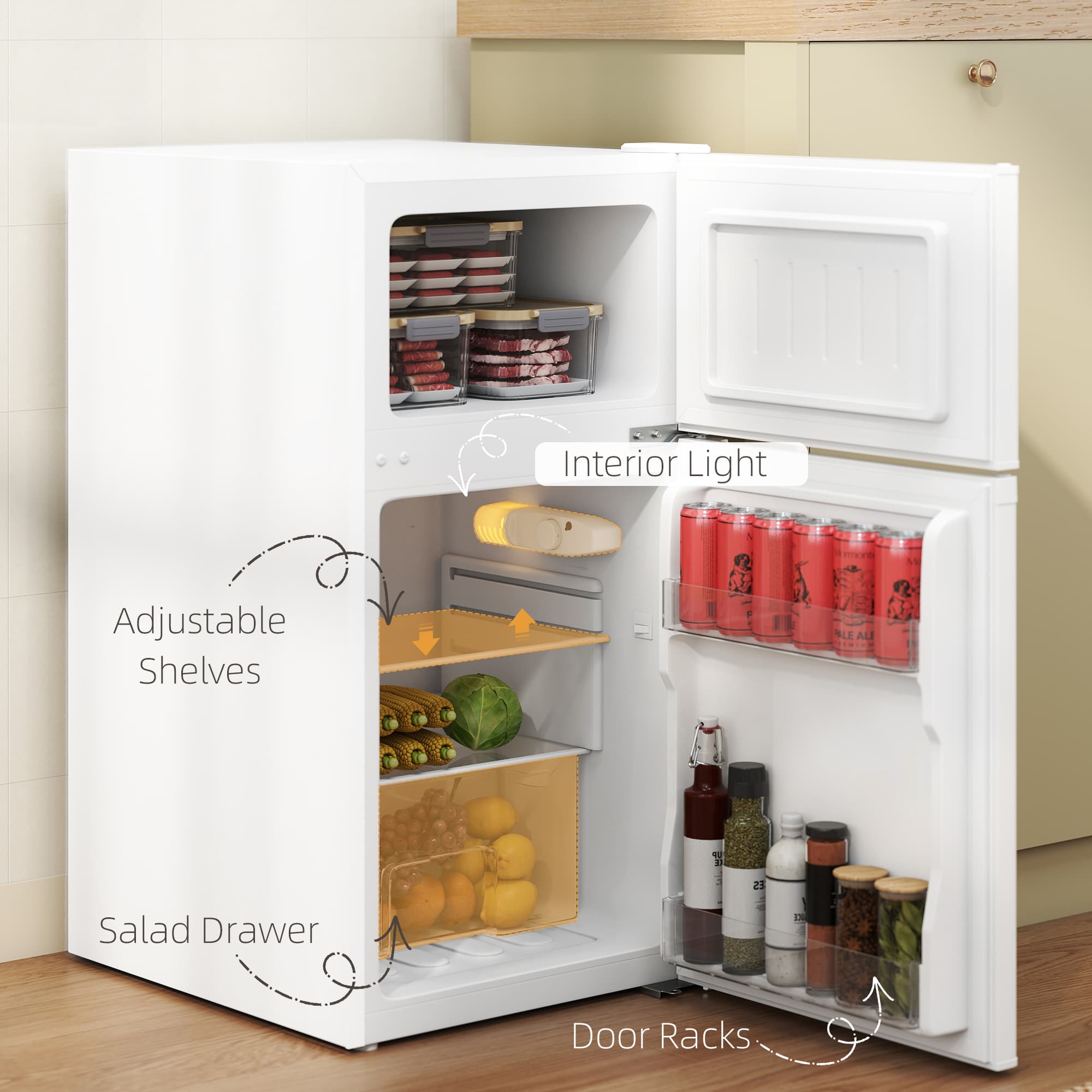 88L Compact Fridge Freezer for Kitchens and Small Spaces - image 2