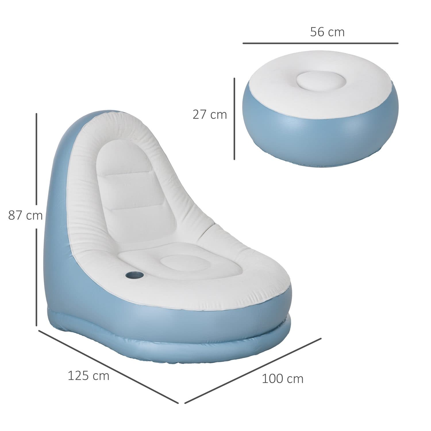Inflatable Lounge Chair with Matching Footstool — Sets Up in Minutes - image 5