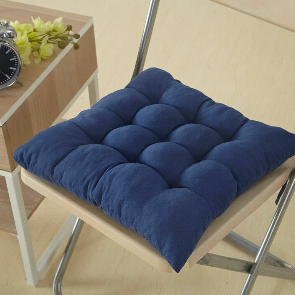 4 Pack Dark Blue Tie-On Chair Cushions - image 1