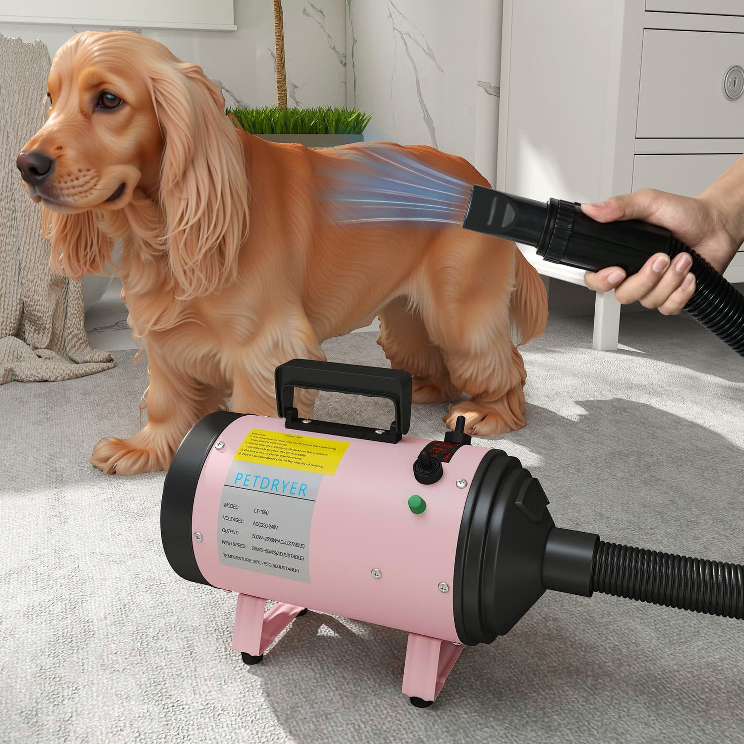 PawHut 2200W Pet Hair Dryer, Adjustable Temperature & Speed - image 2