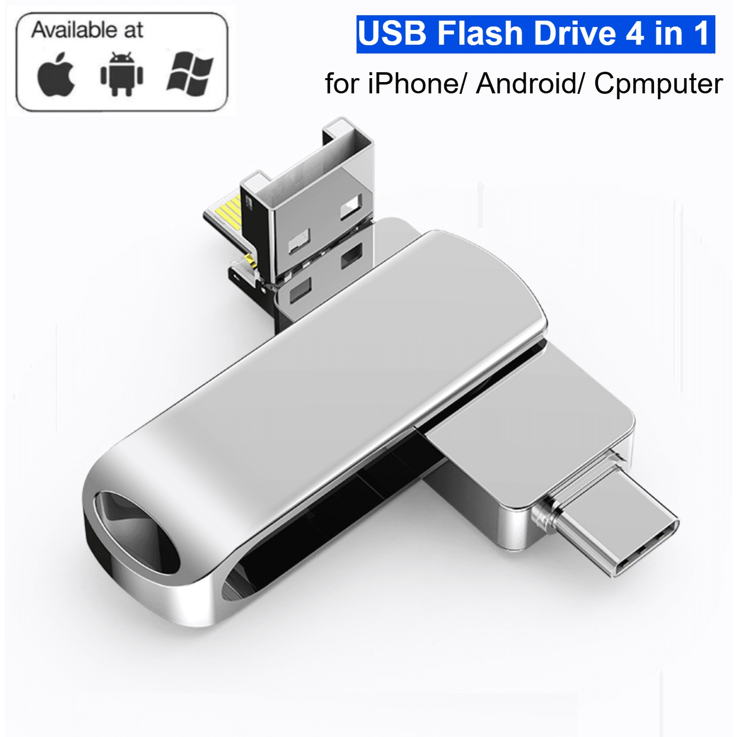 One flash drive for iPhone, Android, and PC — four connectors - image 2