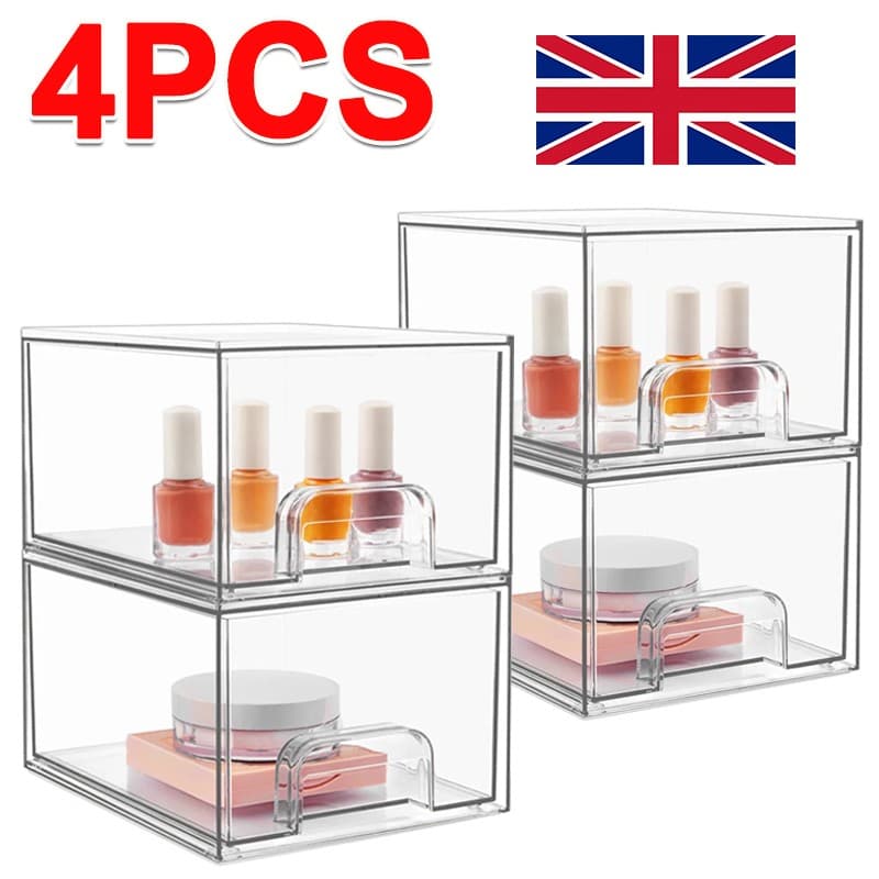 Clear Acrylic Stackable Storage Drawers | Set of 2 - image 4