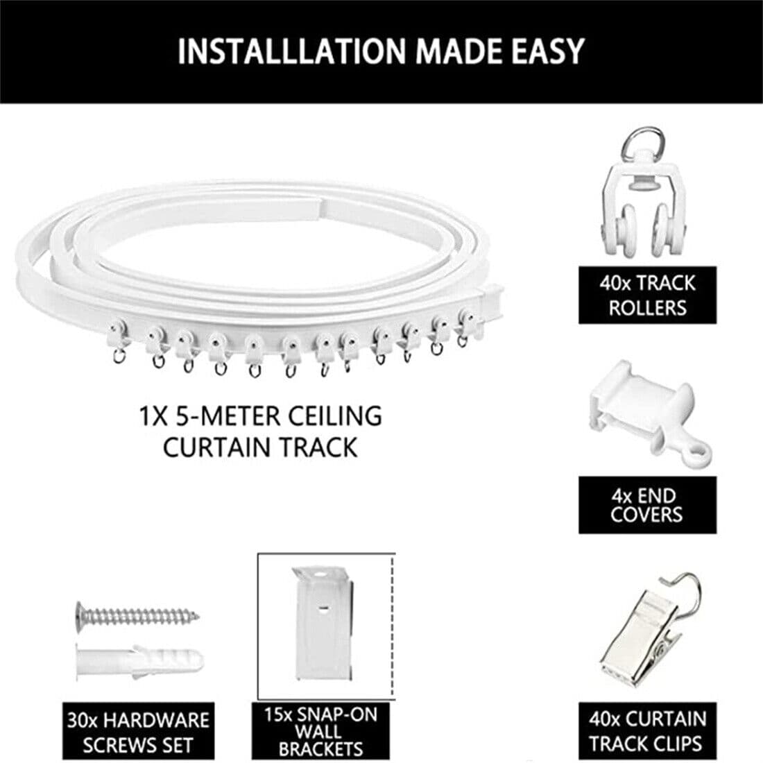 Hang Curtains on Any Wall Profile with a 5m Flexible Track - image 9