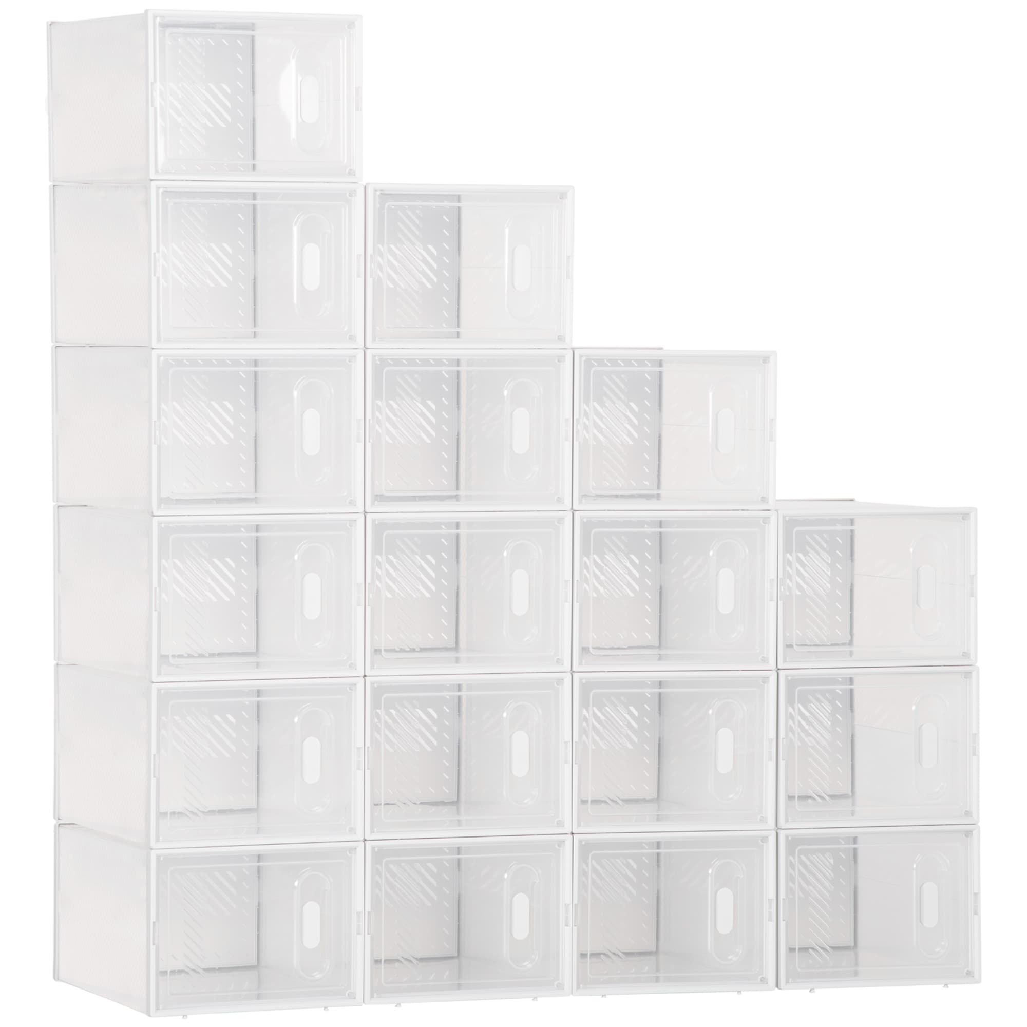 Stackable Clear Shoe Boxes That Click Shut Every Time - Clear