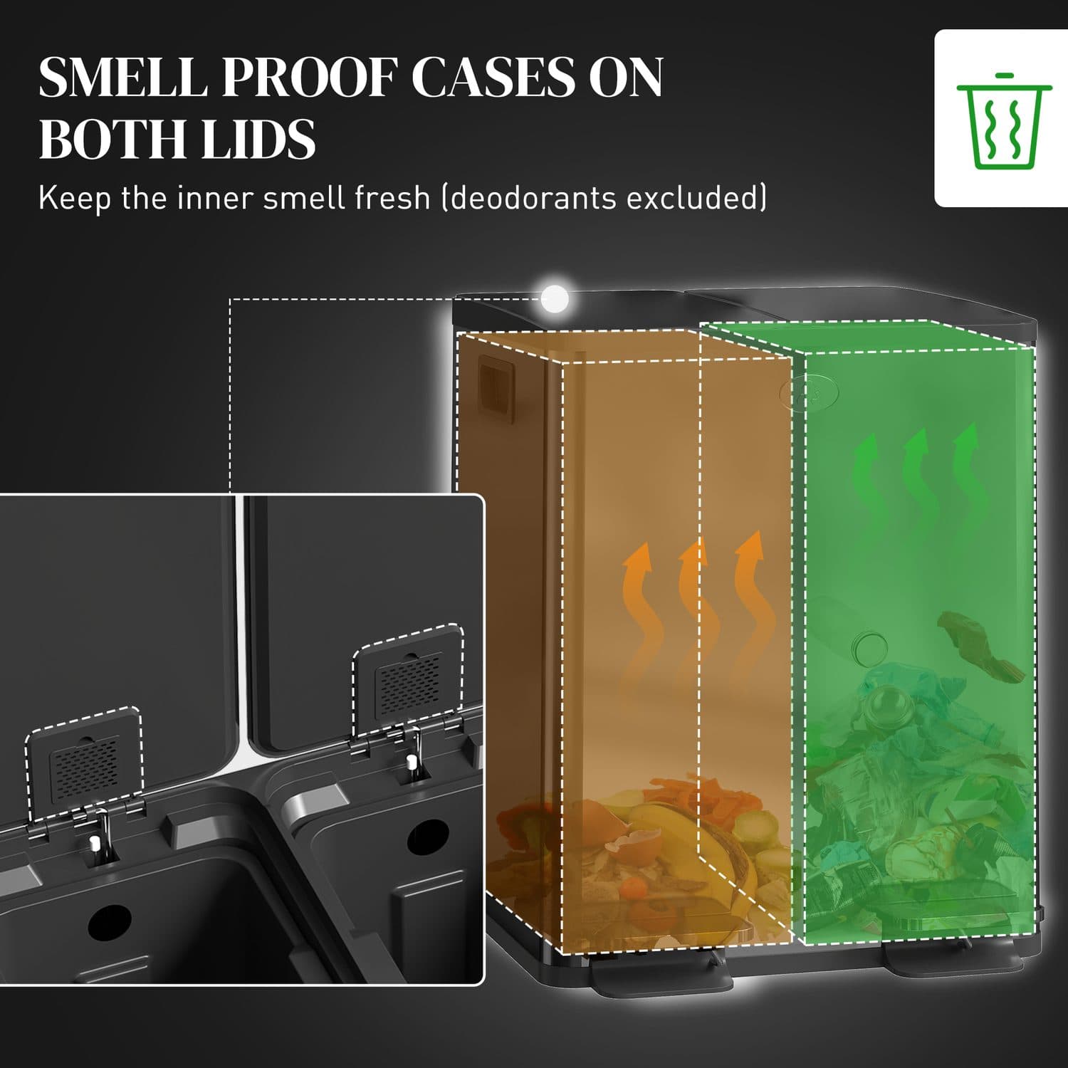 40L Dual Pedal Bin for Sorted Kitchen Waste - image 5