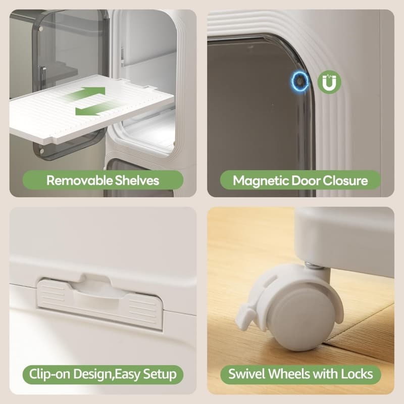 Slim Bathroom & Bedroom Storage Cabinet on Castors - image 4