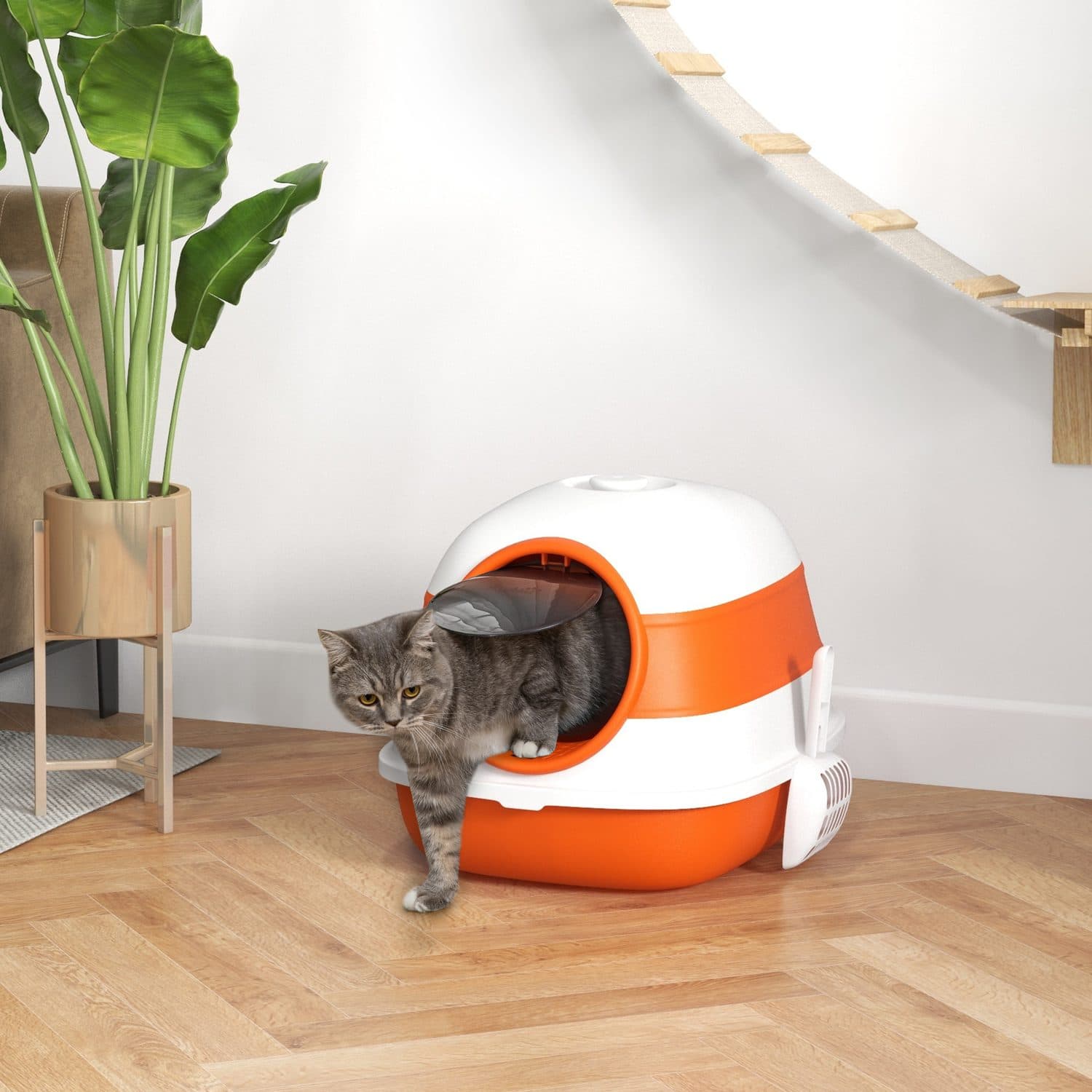 Enclosed Cat Litter Tray with Lid and Scoop - image 5
