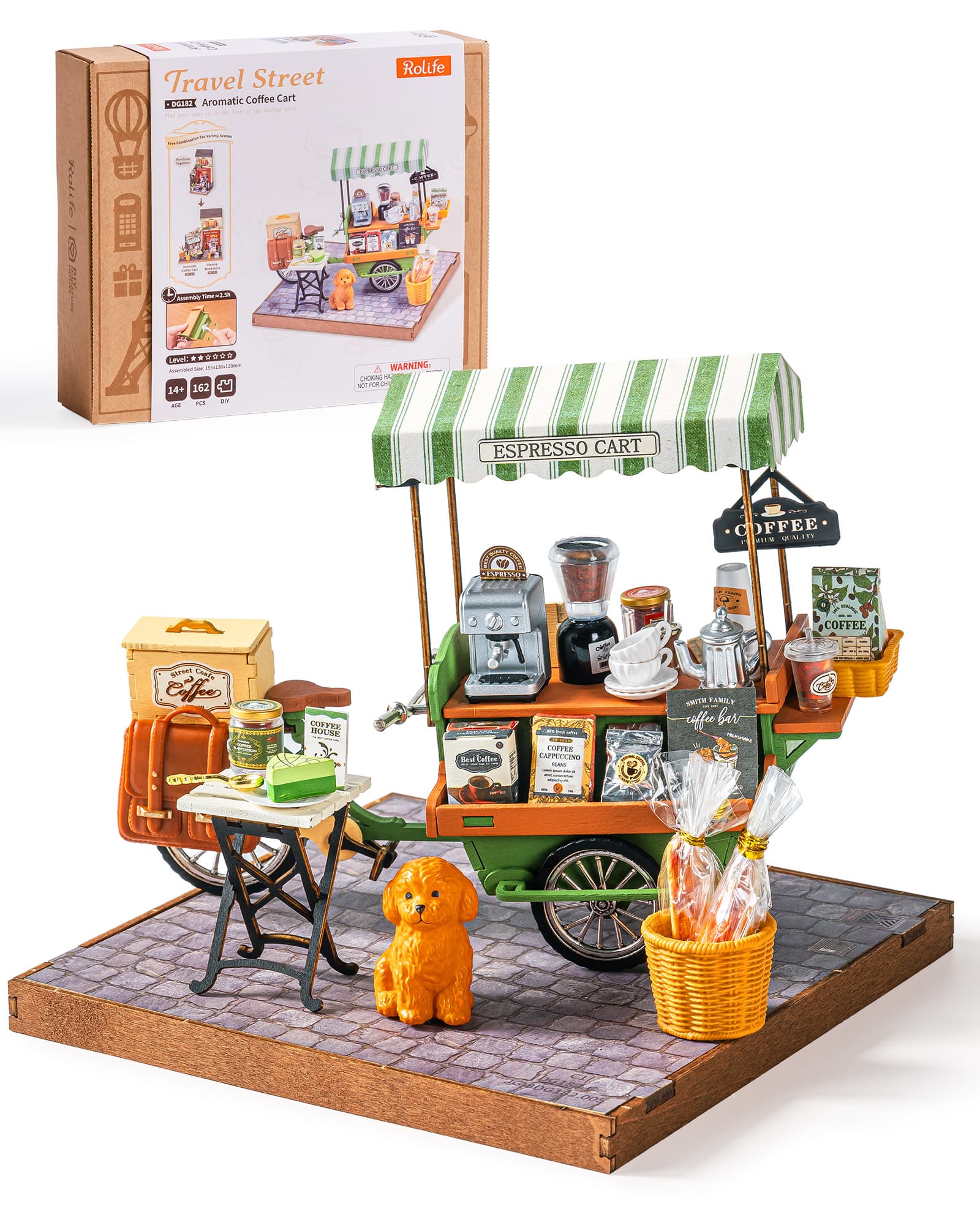 Vintage European Wooden Coffee Cart