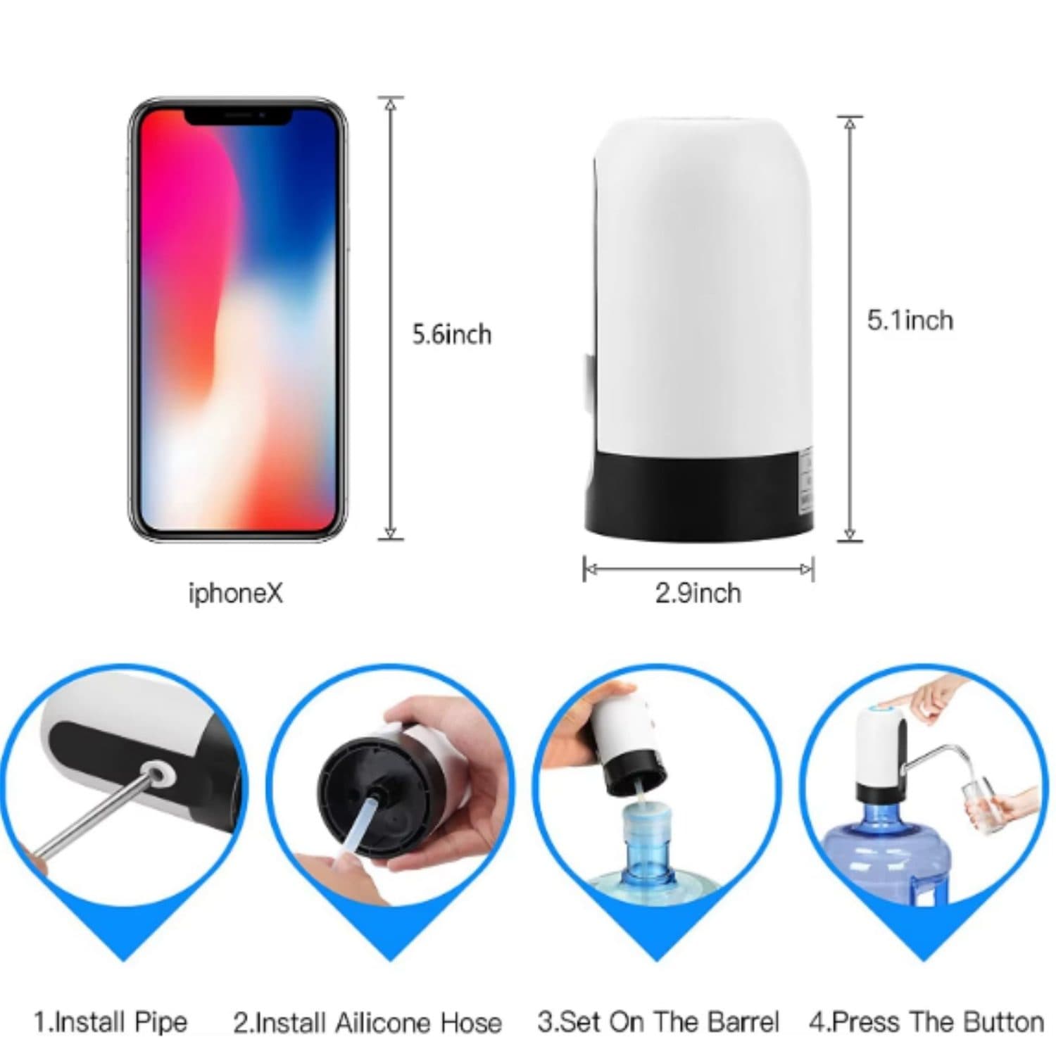 Hands-Free Water Dispenser Pump for Standard Large Bottles - image 1