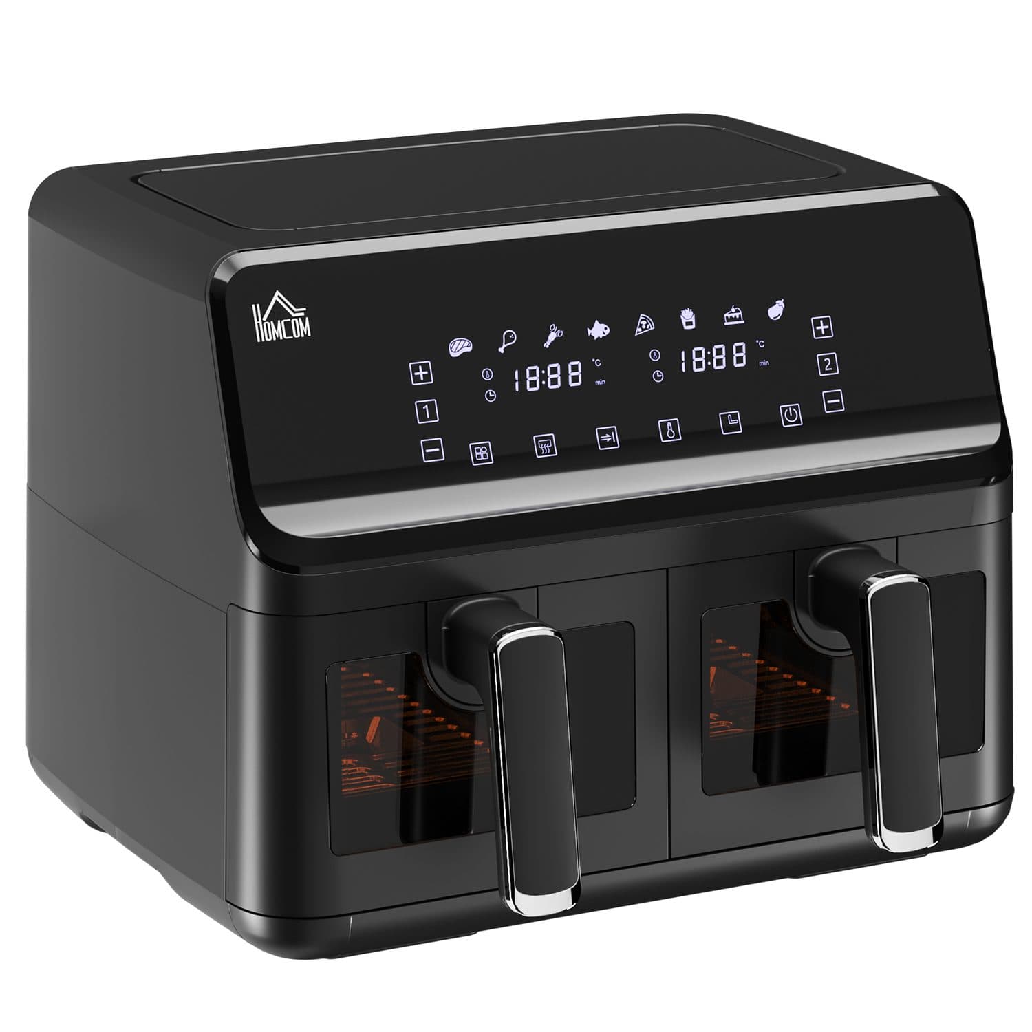 8L Dual Basket Air Fryer - Black