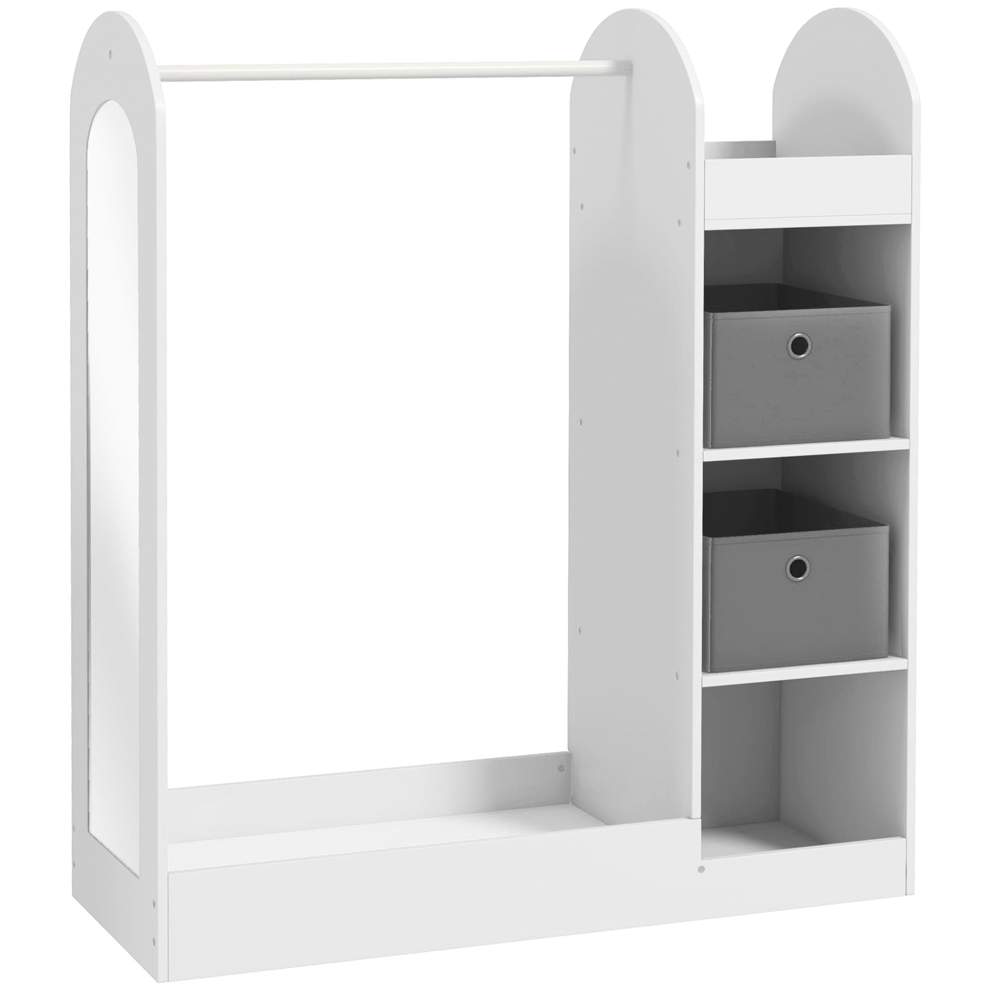 Children's Clothes Rail with Mirror and Storage
