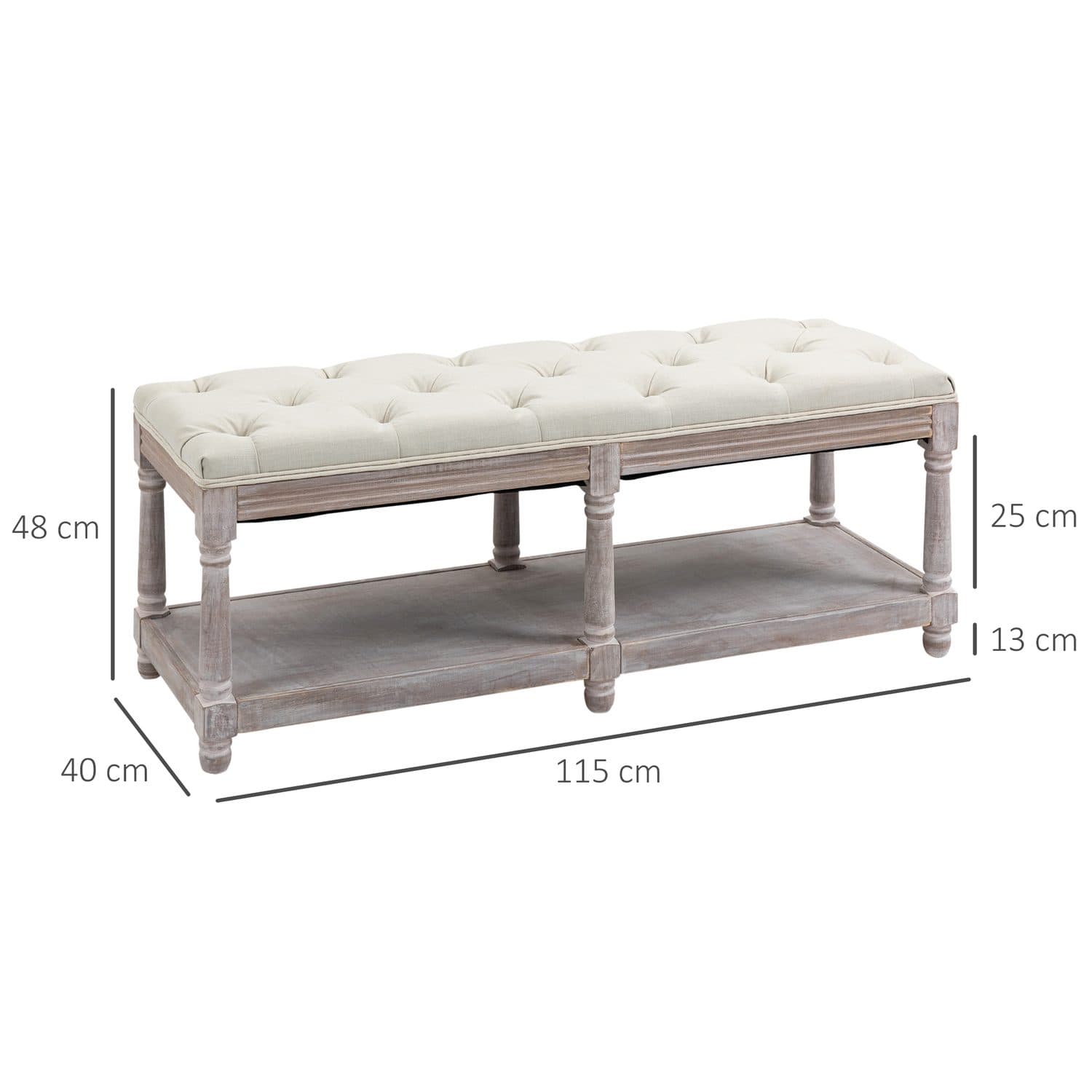 Vintage Tufted Storage Bench - image 3