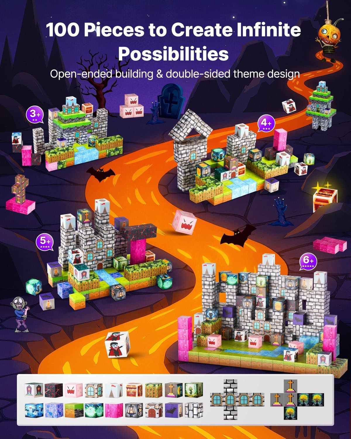 Build Limitless Worlds with 100 Magnetic Building Cubes - image 3