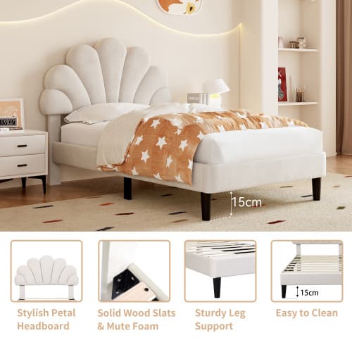 Chic Petal Velvet Bed Frame - image 7