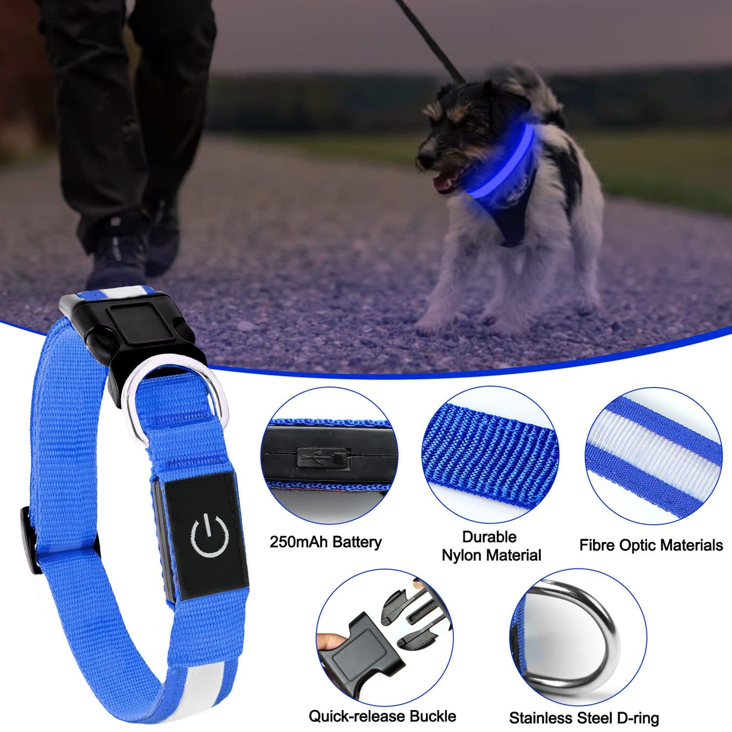 LED Safety Collar for Evening Dog Walks - image 3