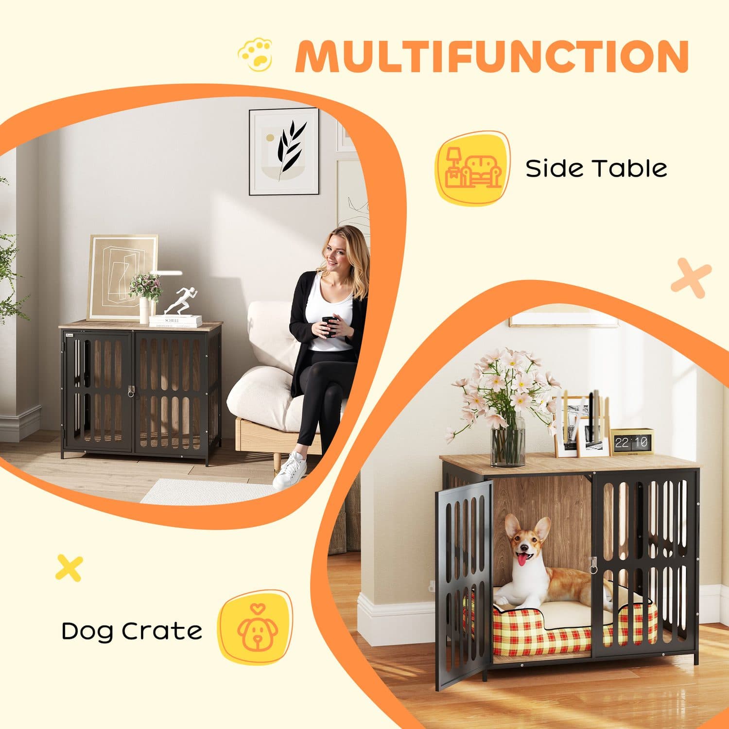 PawHut Dog Crate Furniture & Side Table - image 3