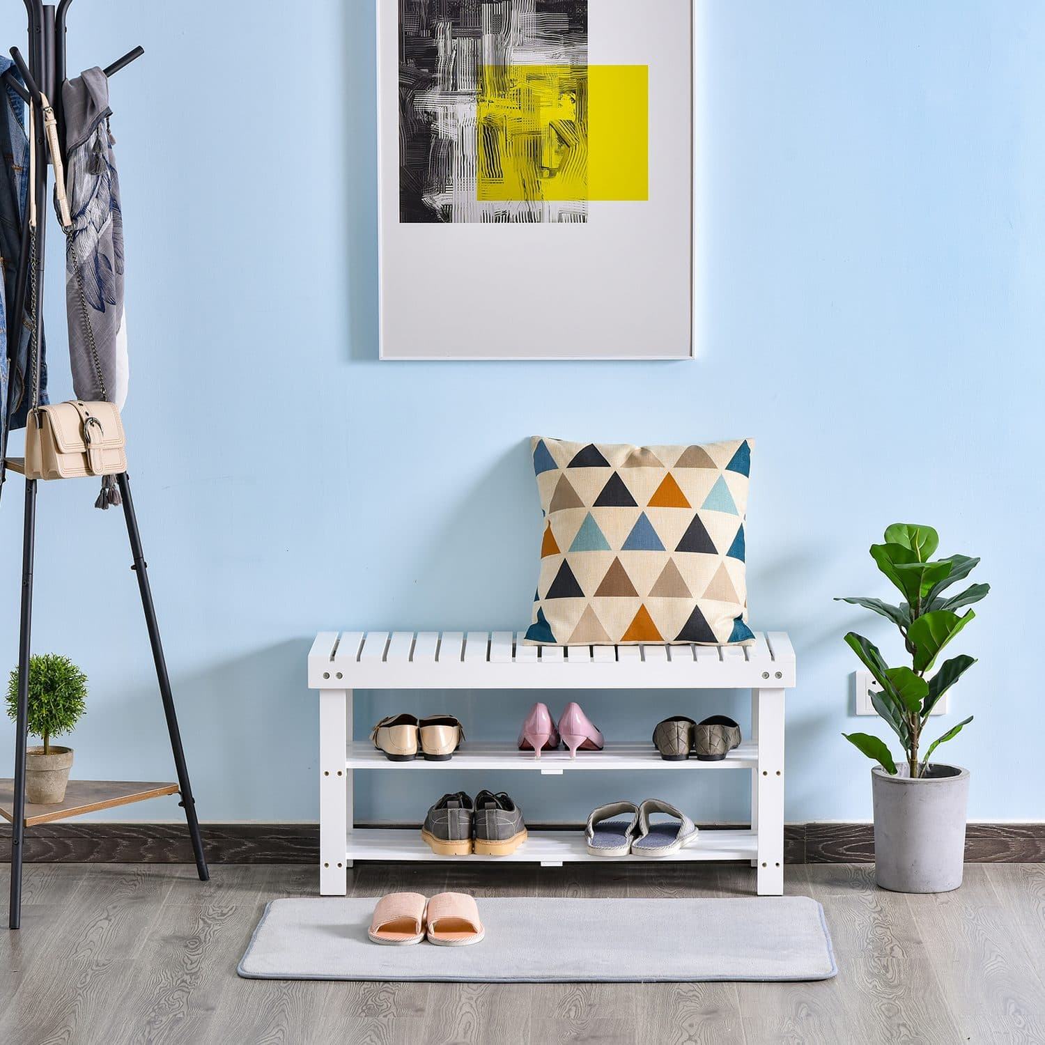 3-Tier White Shoe Bench - image 4