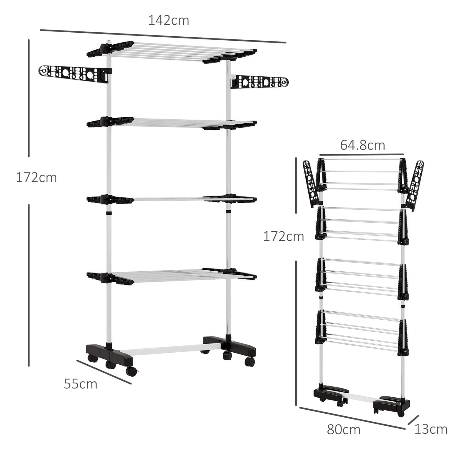 Dry More Laundry Faster with a 4-Tier Rolling Clothes Rack - image 4